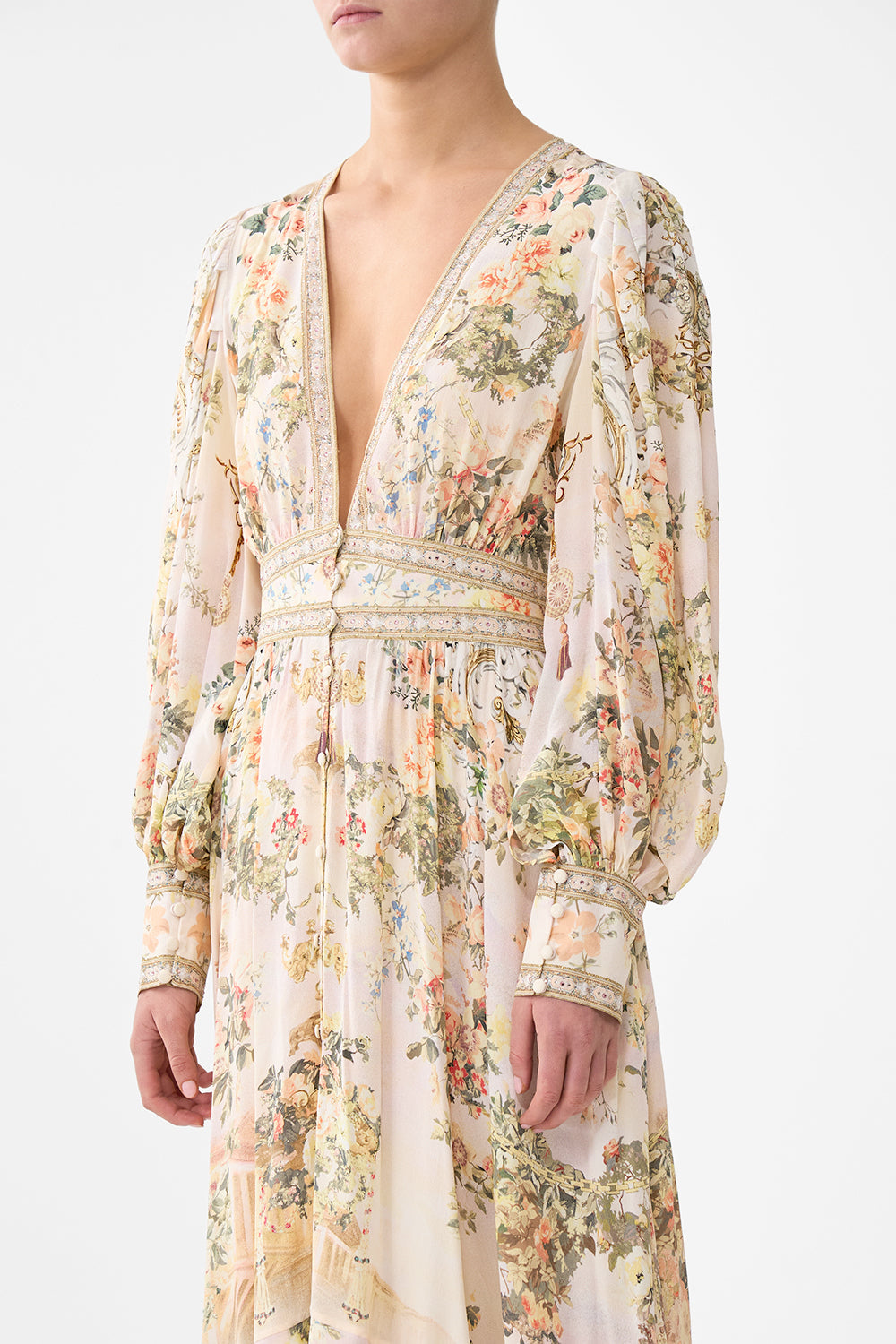 The CAMILLA long button front dress from our print twilight in Istanbul