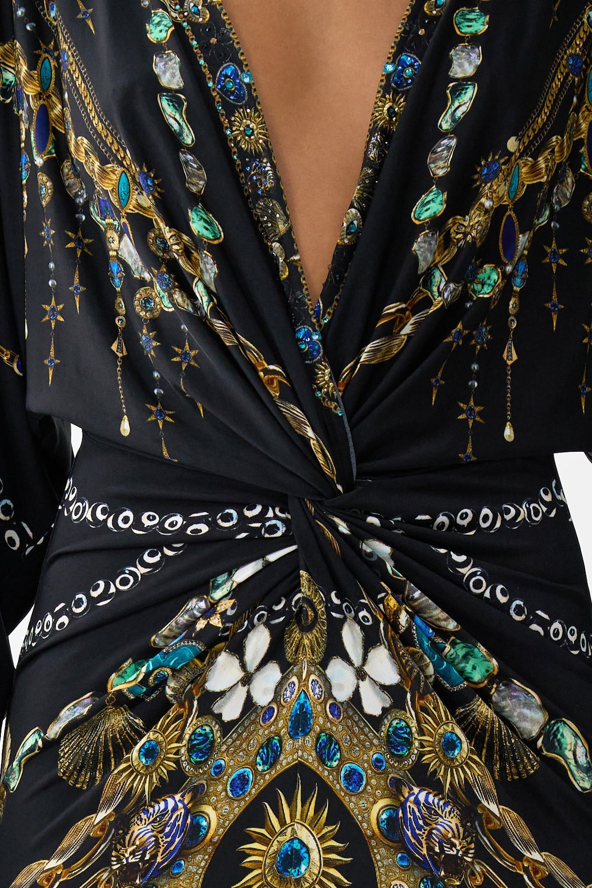 LONG SPLIT FRONT TWIST DRESS AMULETS AND ALCHEMY