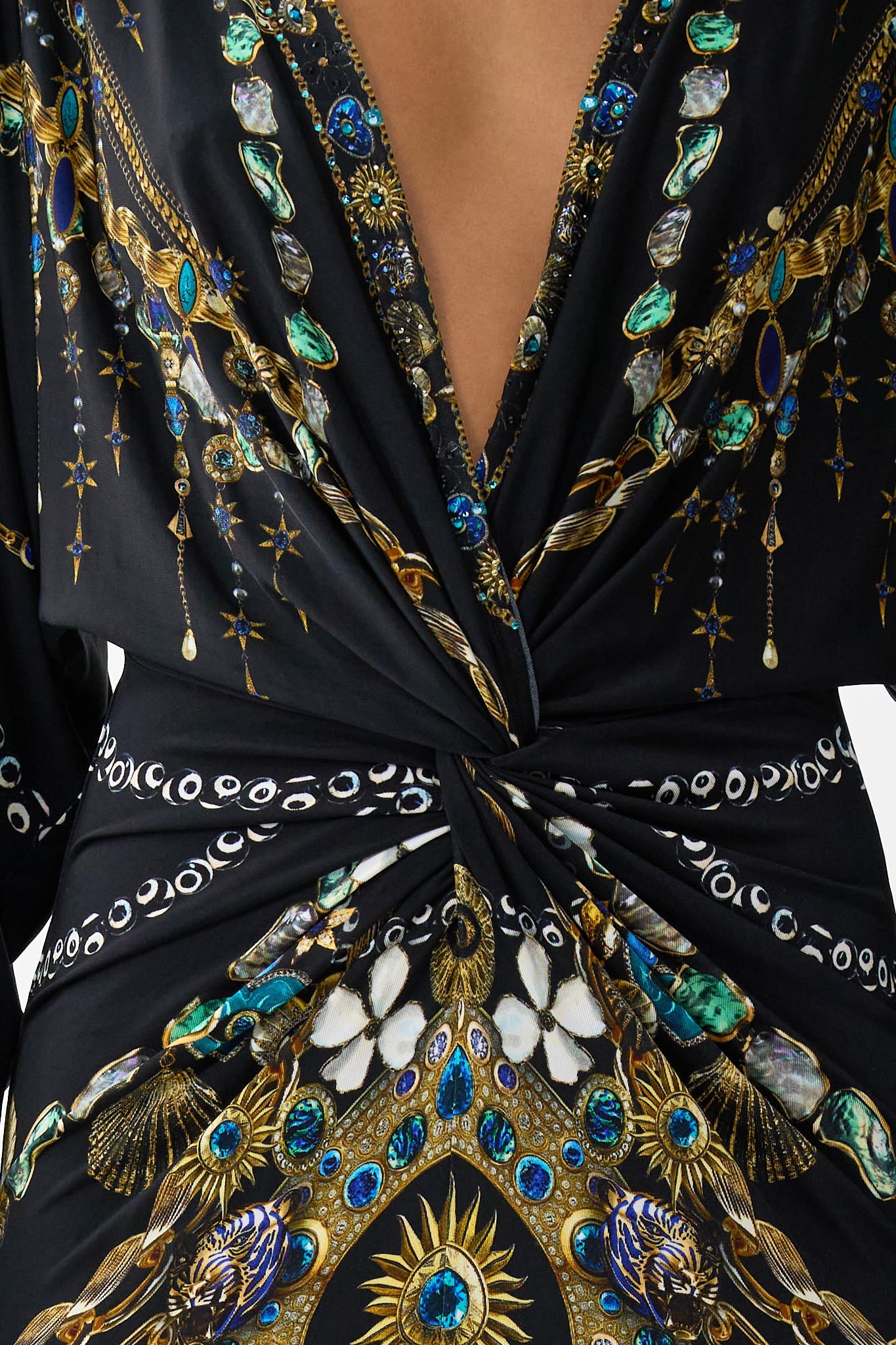 LONG SPLIT FRONT TWIST DRESS AMULETS AND ALCHEMY