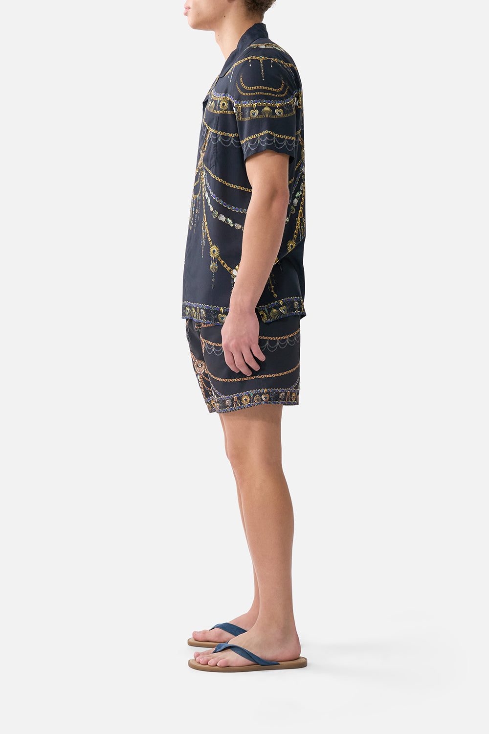 SHORT SLEEVE CAMP COLLARED SHIRT AMULETS AND ALCHEMY