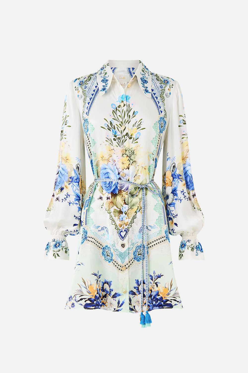 The CAMILLA SHIFT SHIRT DRESS MY HOMESPUN HEART in our  print.