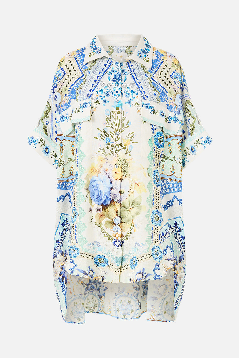 The CAMILLA OVERSIZED POCKET TUNIC MY HOMESPUN HEART in our  print.