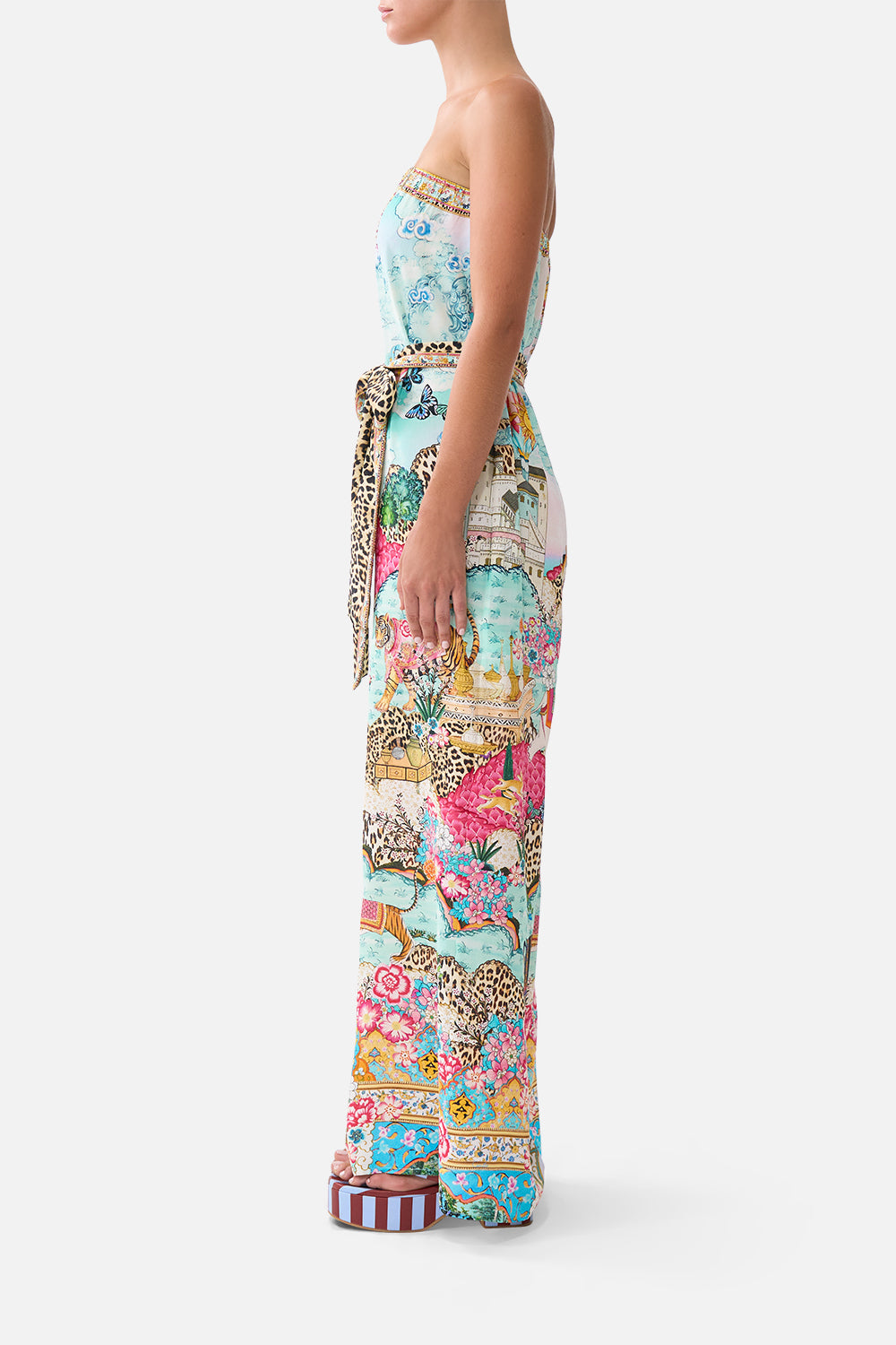 TIE WAIST STRAPLESS JUMPSUIT MINIATURE MOMENTS