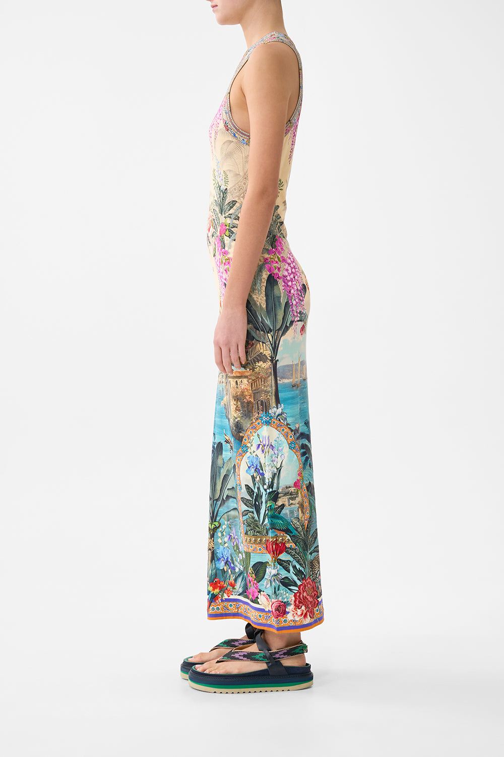 JERSEY TANK DRESS BODRUM BOTANICALS