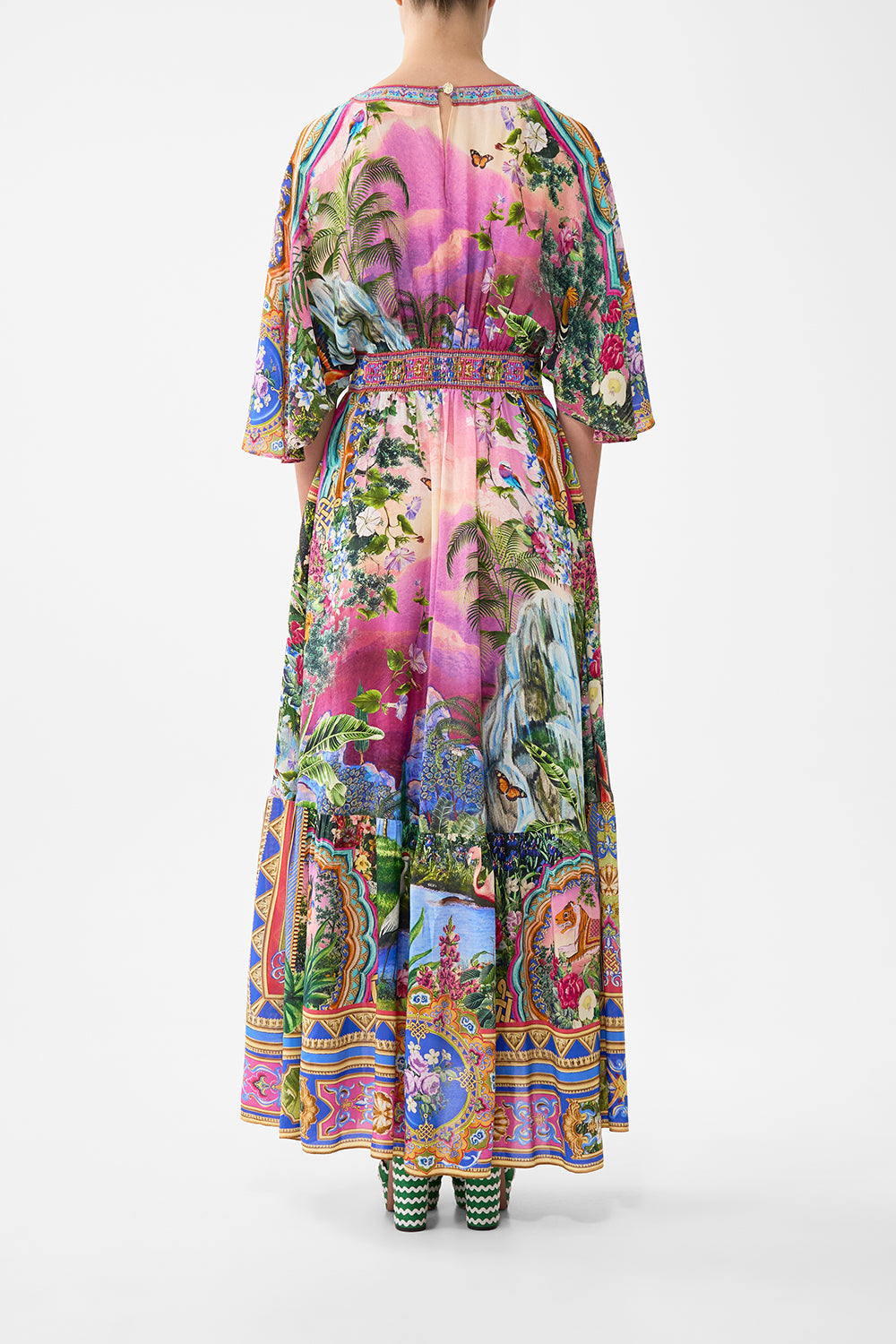 WAISTED DRESS WITH HEM RUFFLE TURKISH DELIGHT