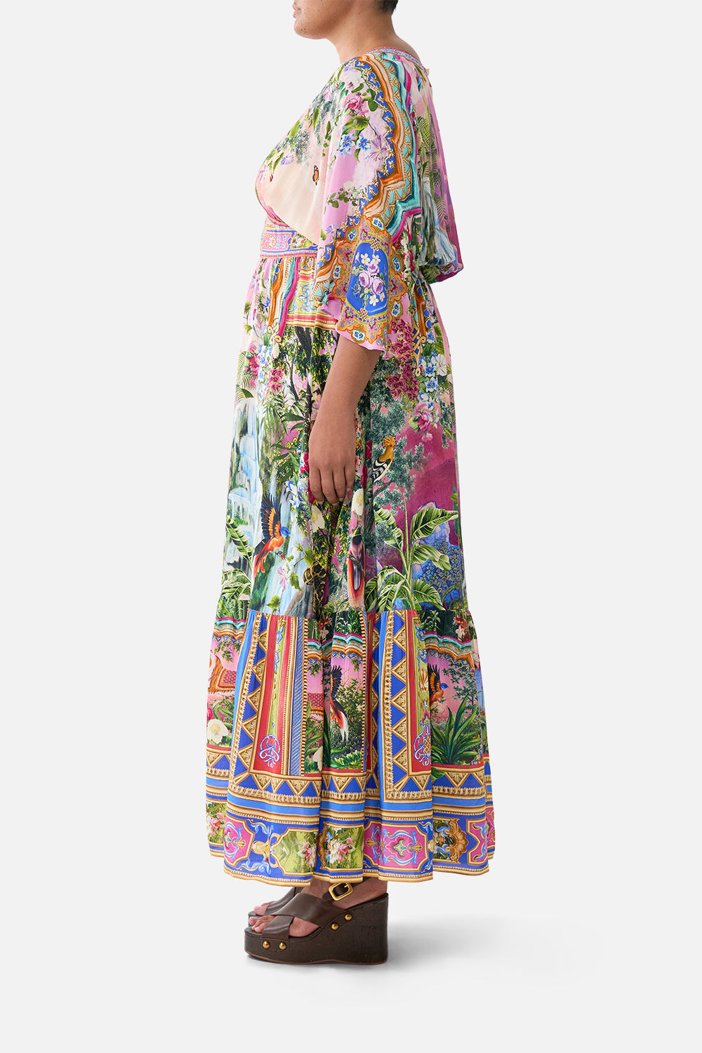 WAISTED DRESS WITH HEM RUFFLE TURKISH DELIGHT