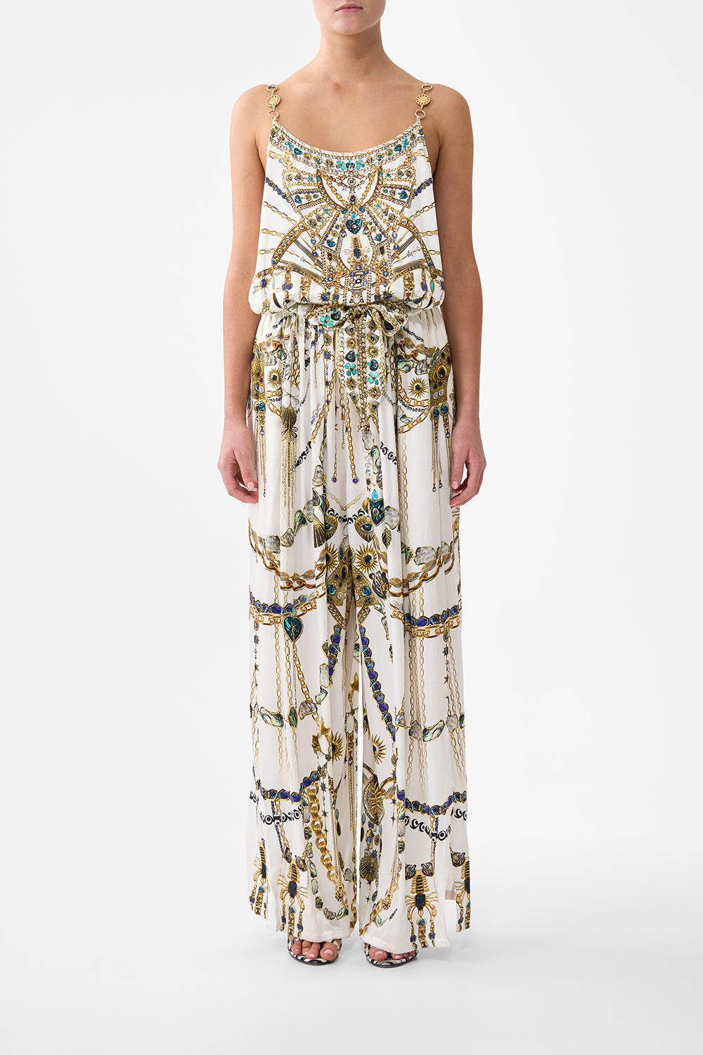 SHOESTRING STRAP JUMPSUIT CHAIN GANG