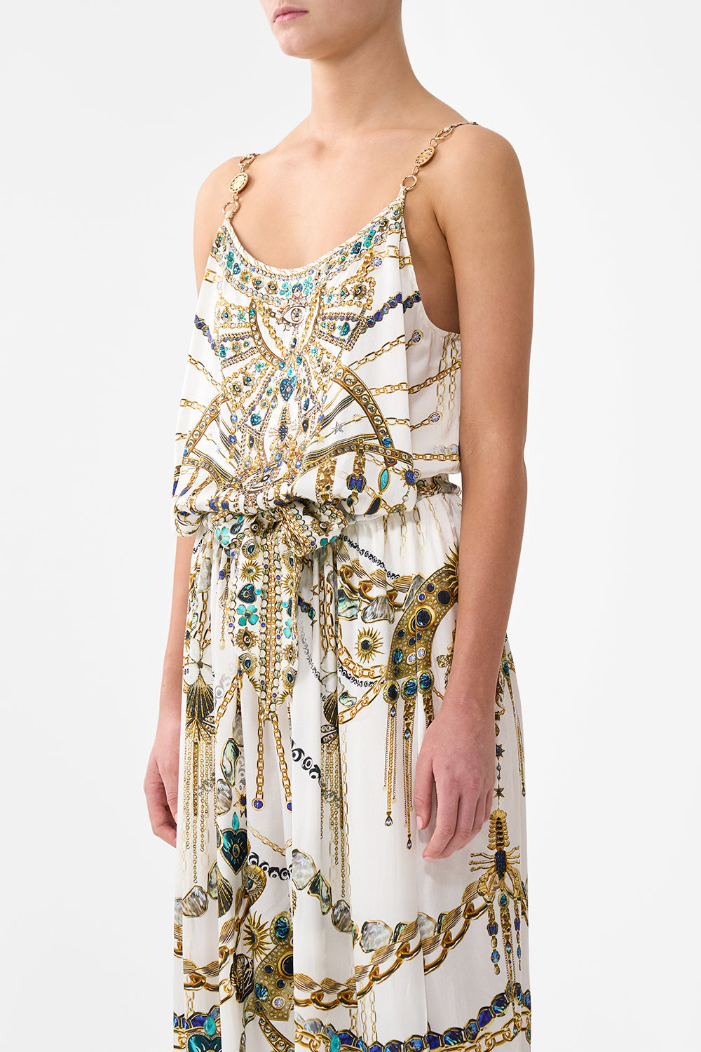 SHOESTRING STRAP JUMPSUIT CHAIN GANG