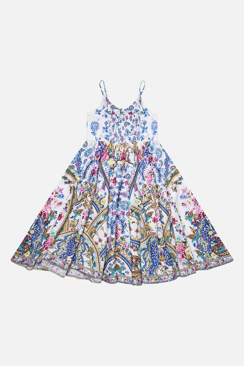 KIDS STRAPPY MAXI DRESS WITH TIE FRONT ALL ABOUT THAT LACE