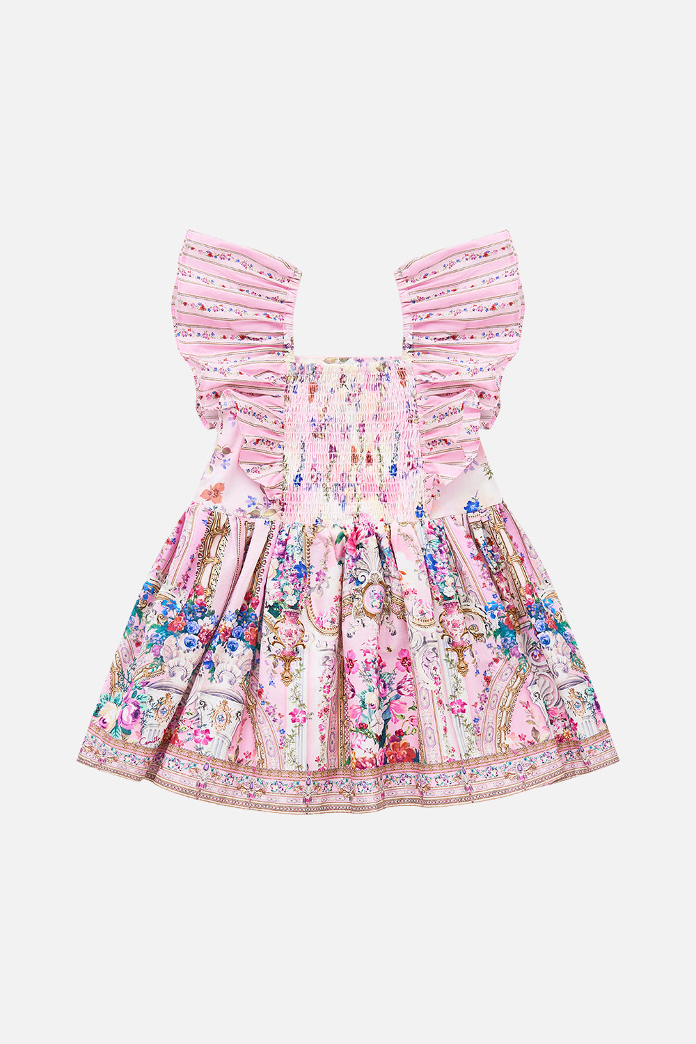 BABIES FLARED DRESS WITH FRILL SHOULDER PALATIAL PASTELS
