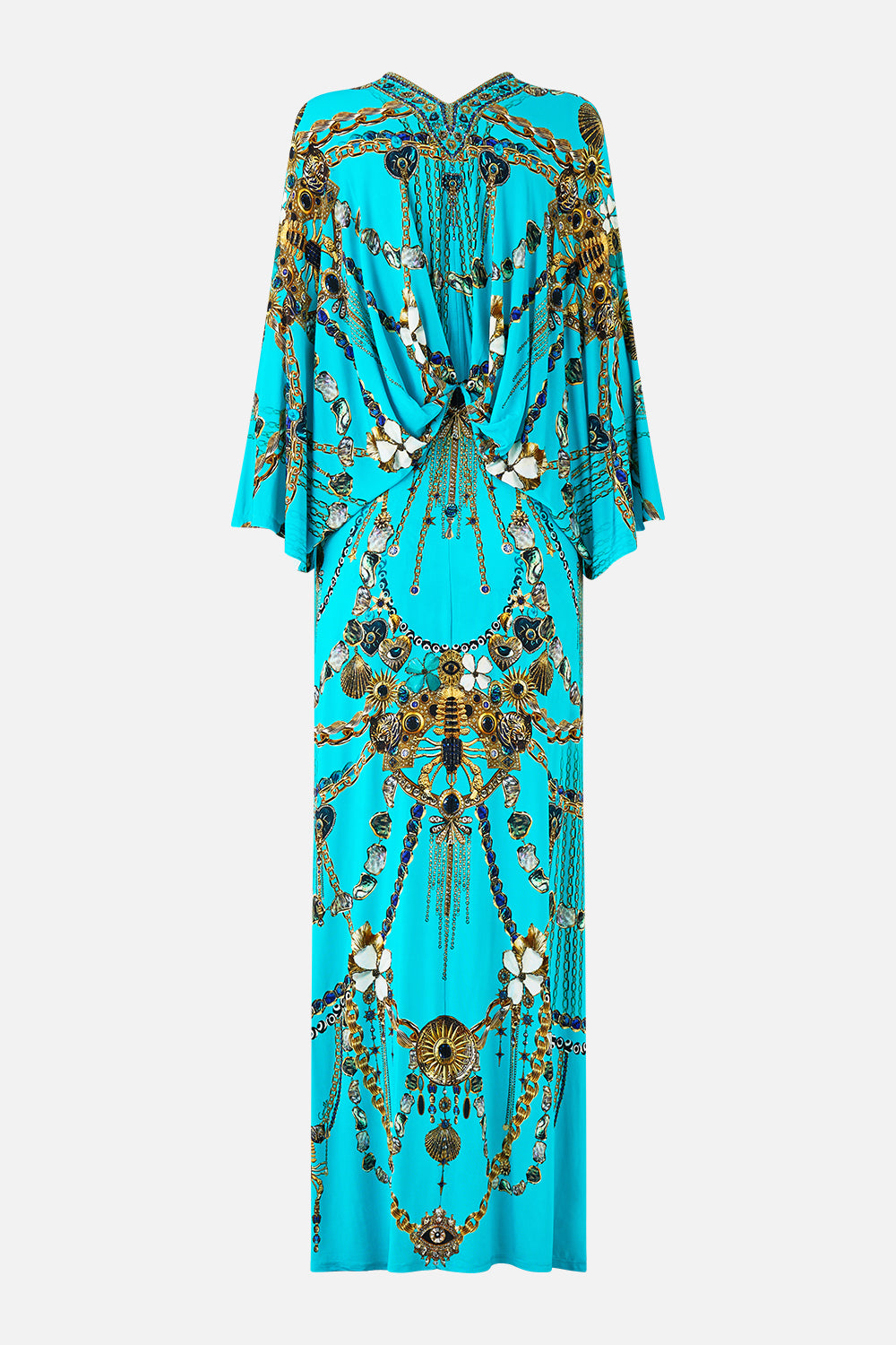The CAMILLA TUCK FRONT JERSEY DRESS TOTEMS AND TREASURES in our  print.