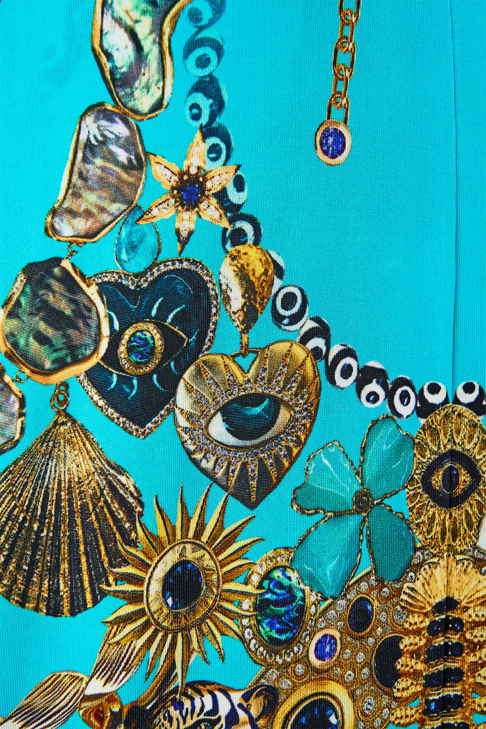 The CAMILLA TUCK FRONT JERSEY DRESS TOTEMS AND TREASURES in our  print.