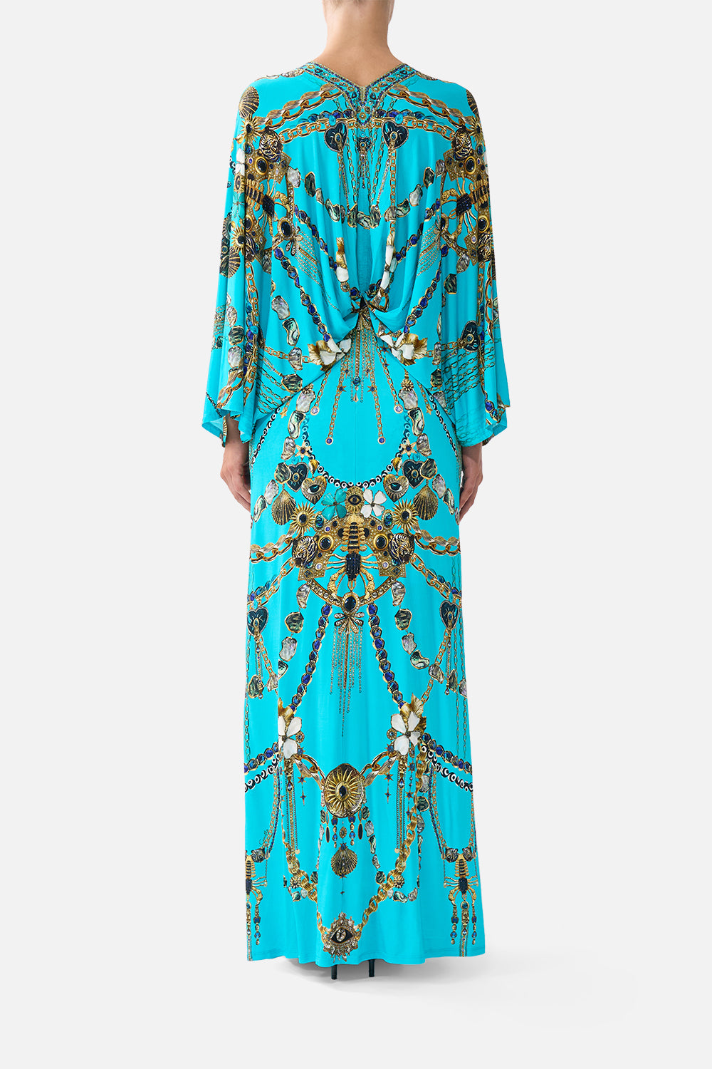 The CAMILLA TUCK FRONT JERSEY DRESS TOTEMS AND TREASURES in our  print.