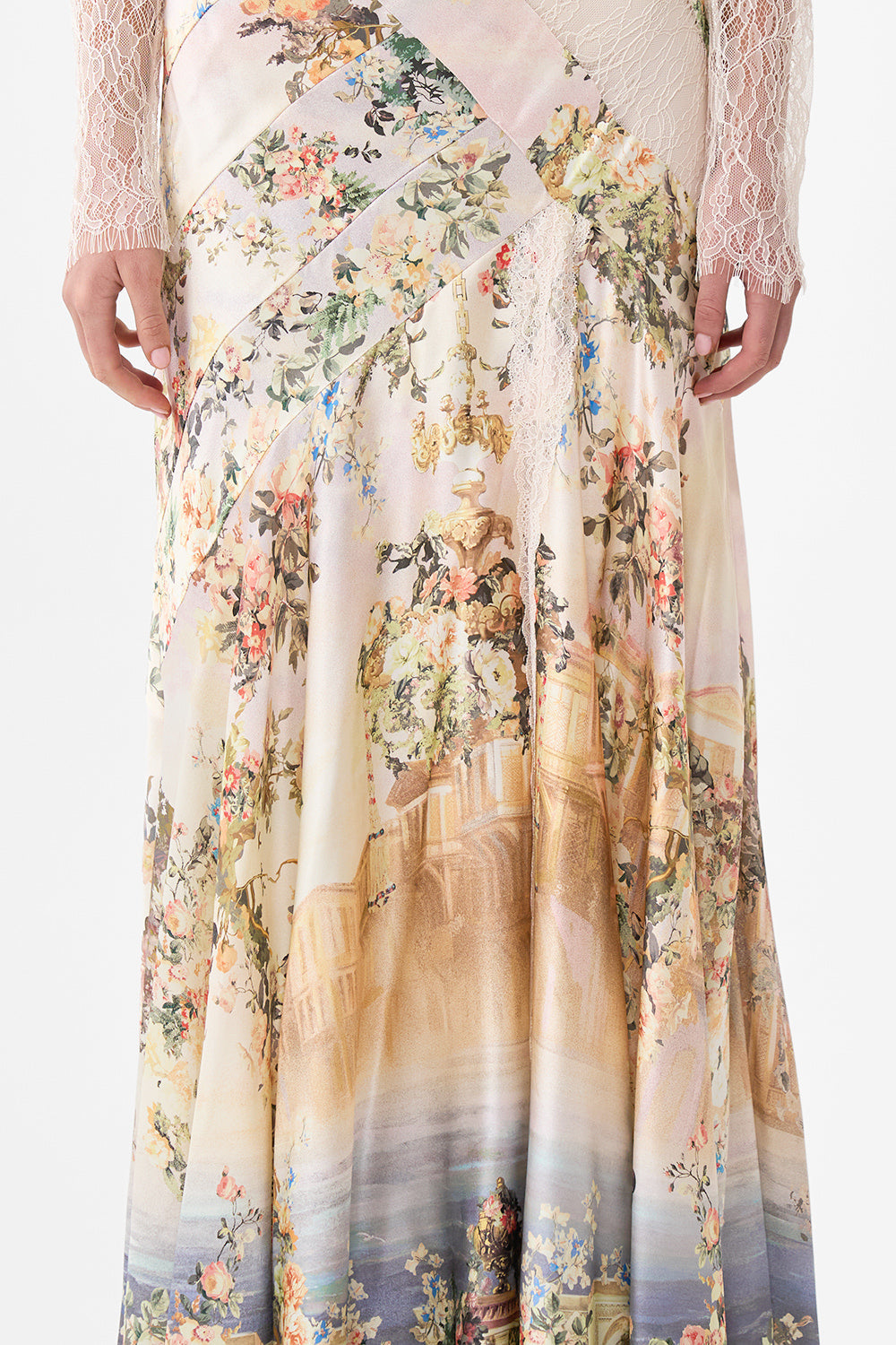 LACE SPLICE ONE SHOULDER DRESS TWILIGHT IN ISTANBUL