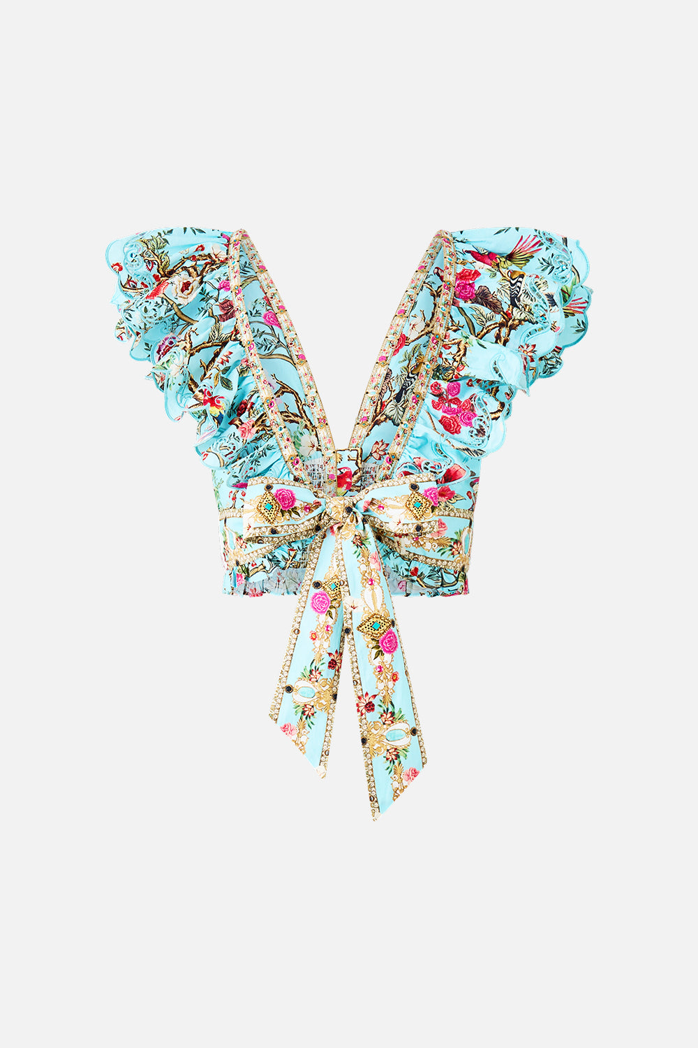 DEEP V-FRILL SHORT SLEEVE TOP SULTANS AND QUEENS