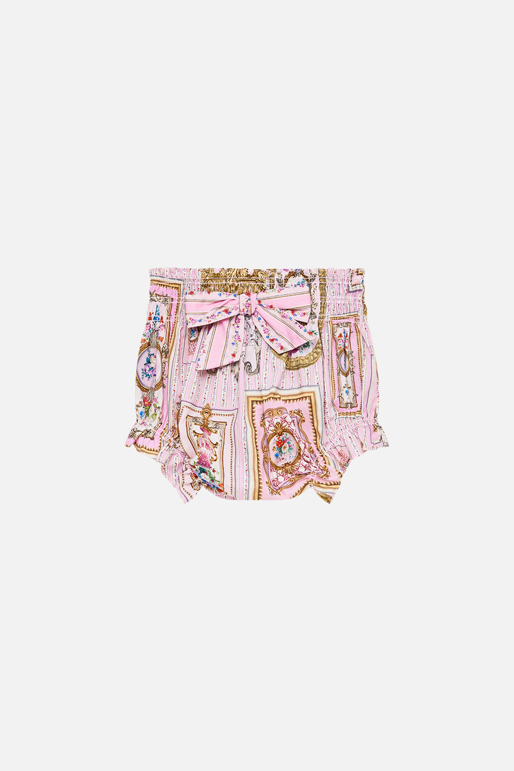 BABIES SHIRRED WAIST BLOOMER WITH BOW PALATIAL PASTELS