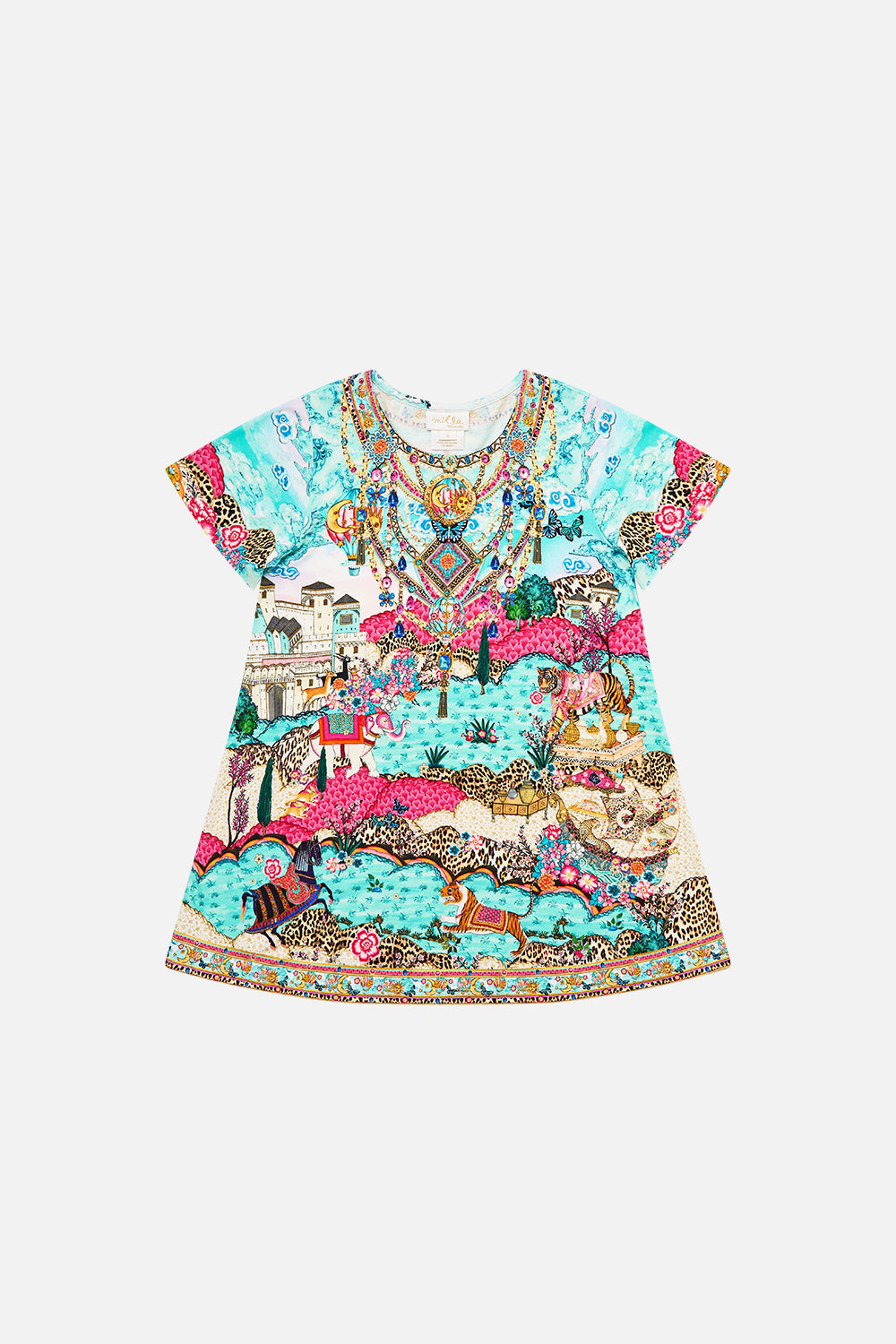 KIDS TEE MINI DRESS WITH FLARE HEM MINIATURE MOMENTS