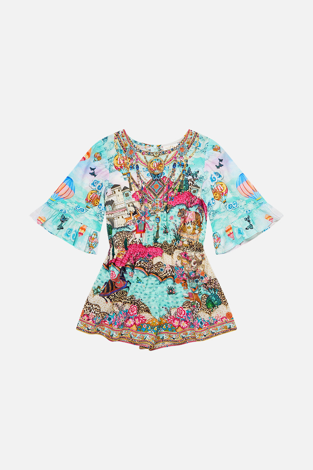 KIDS PLAYSUIT WITH FRILL 3/4 SLEEVES MINIATURE MOMENTS