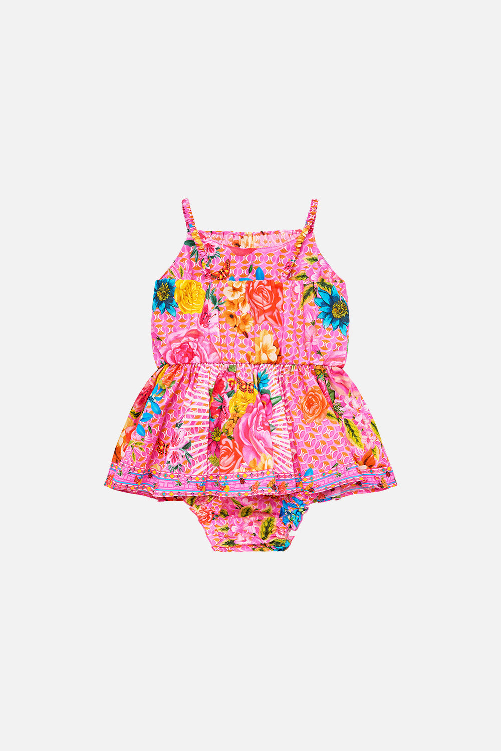 The CAMILLA BABIES JUMP DRESS WITH FRILL NECK ILLUSTRATION NATION in our  print.