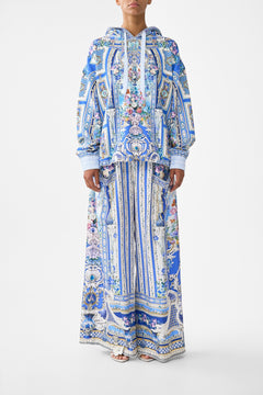 CONTRAST BAND OVERSIZED HOODIE WITH POCKETS OTTOMAN OPULENCE