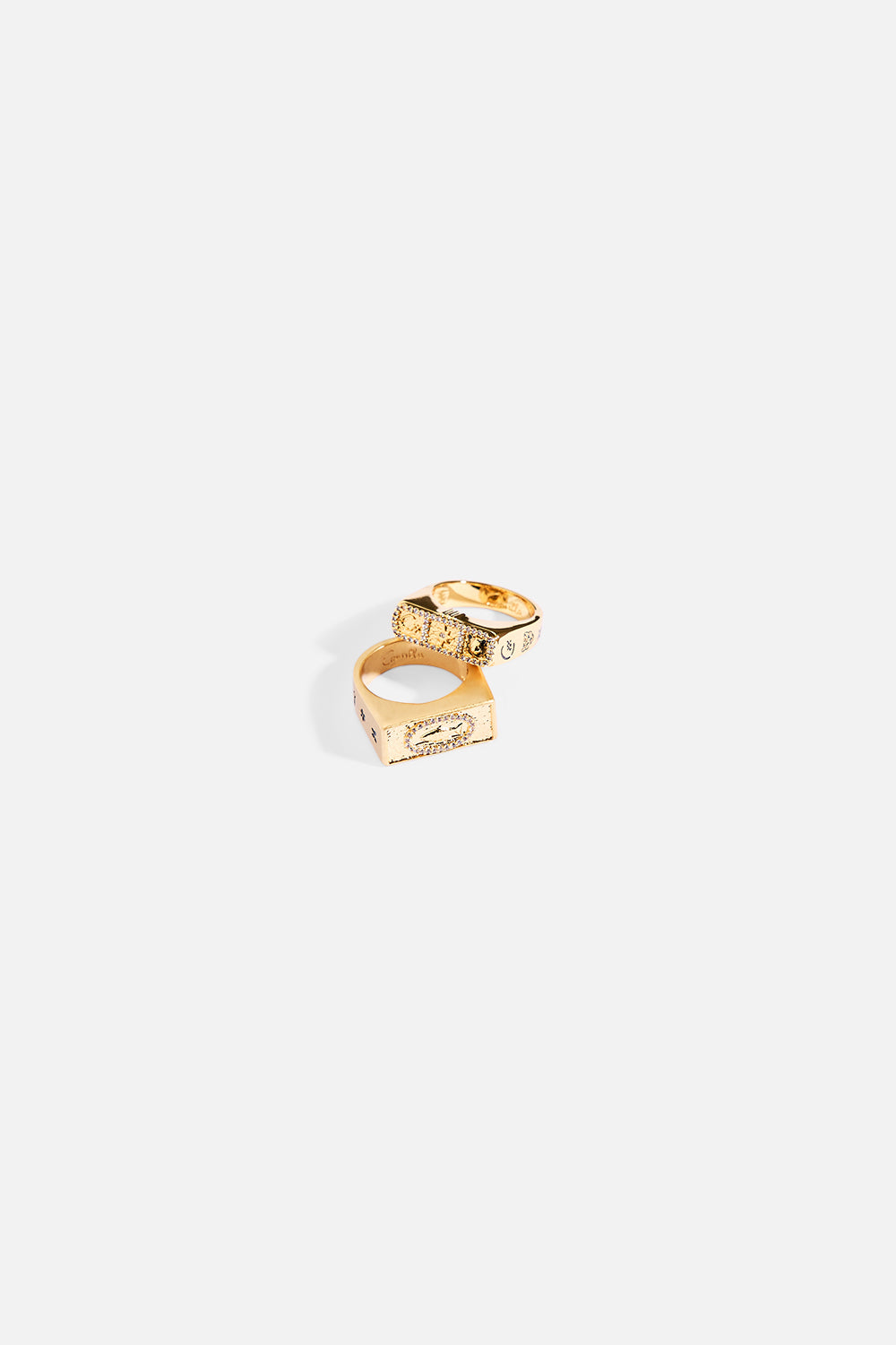 GYPSET GLITTERATI BAR RING SET GOLD