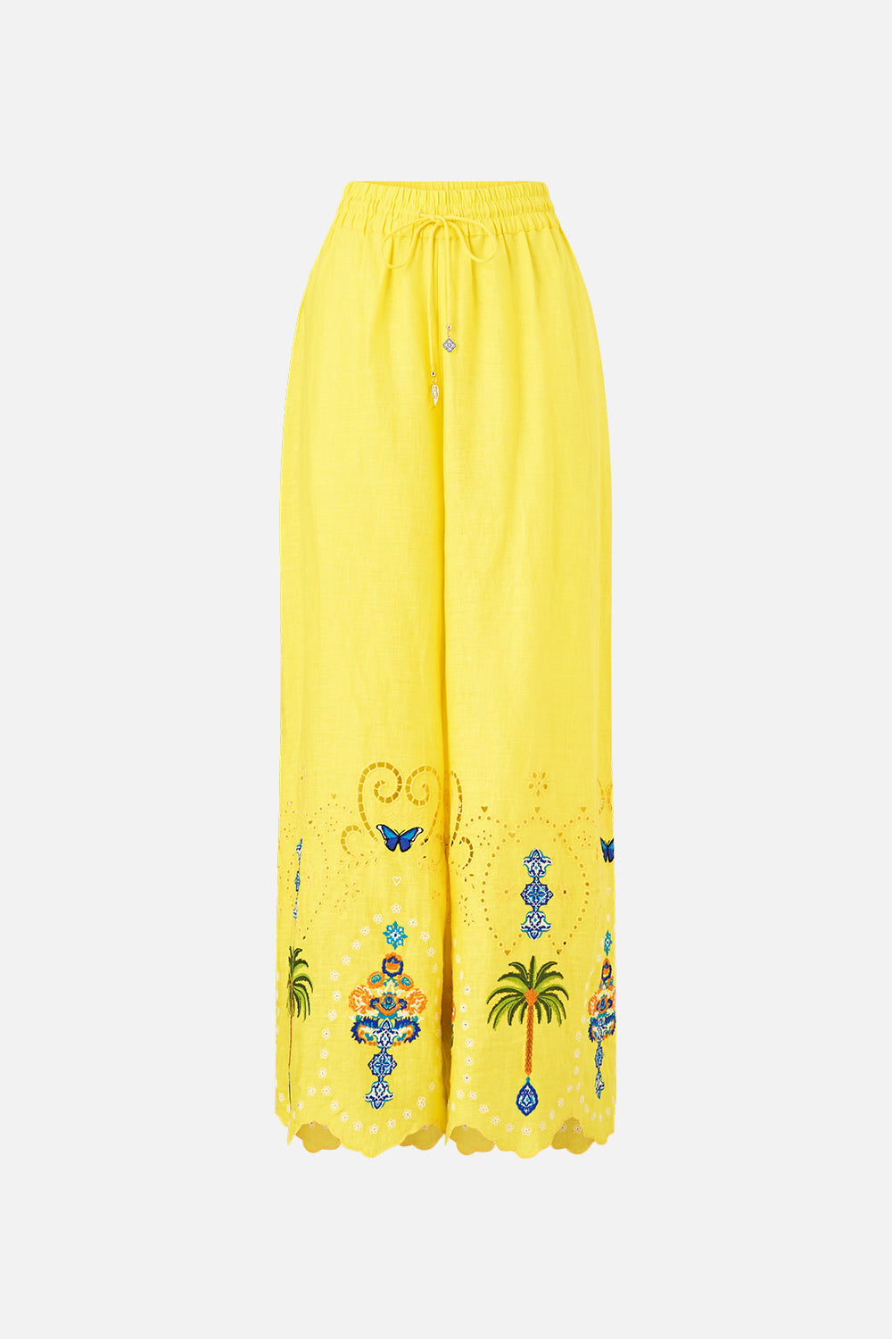 The CAMILLA STRAIGHT LEG EMBROIDERED PANT SULTANAHMET SUMMER in our  print.
