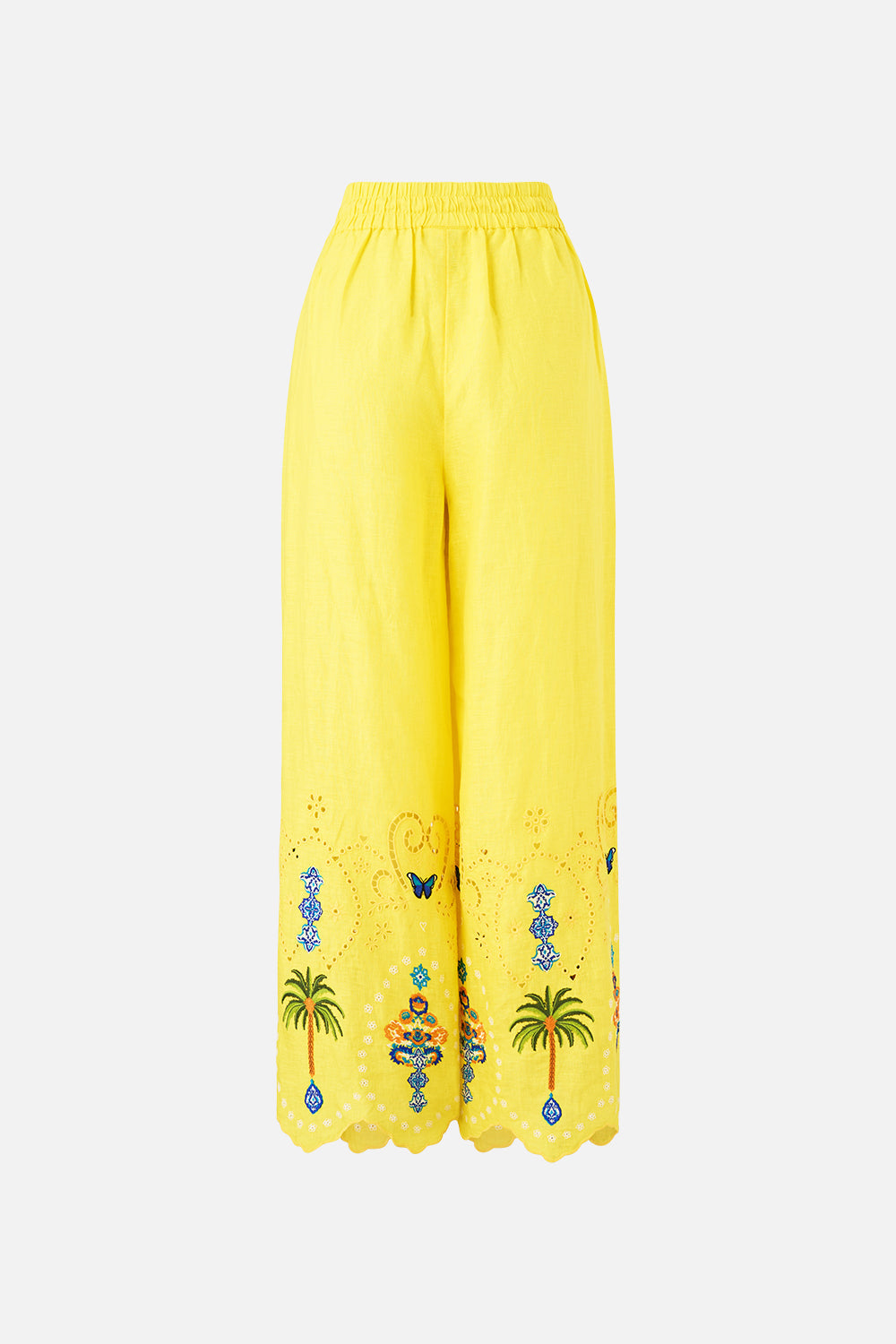 The CAMILLA STRAIGHT LEG EMBROIDERED PANT SULTANAHMET SUMMER in our  print.