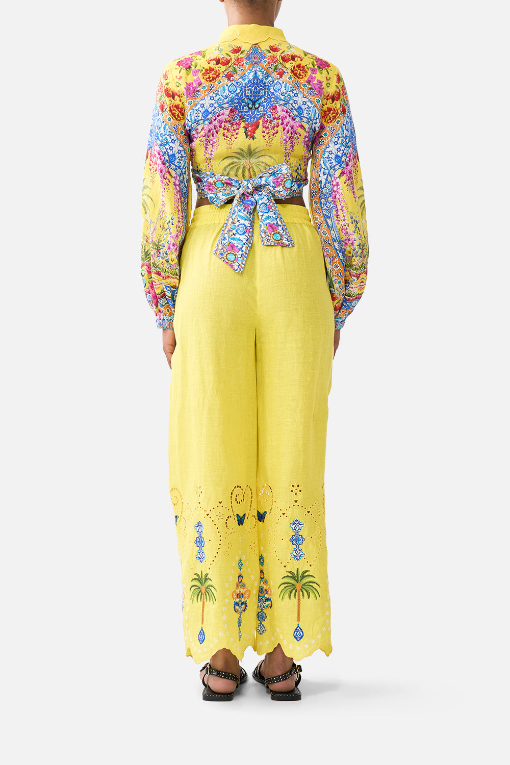 The CAMILLA STRAIGHT LEG EMBROIDERED PANT SULTANAHMET SUMMER in our  print.