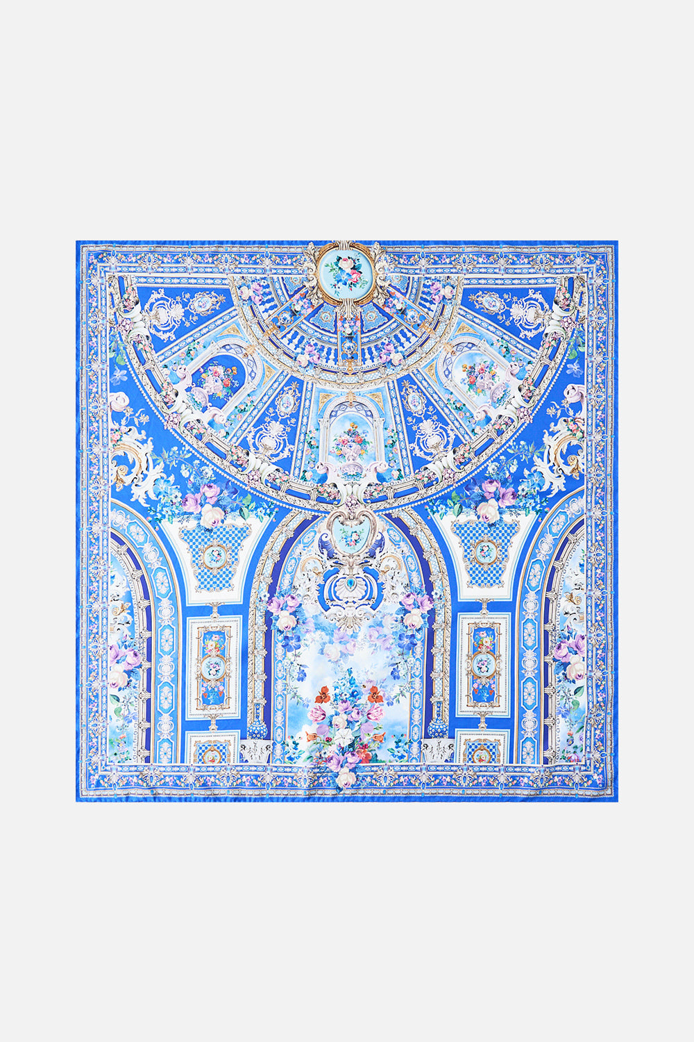 The CAMILLA PRINTED SILK TWILL SQUARE SCARF OTTOMAN OPULENCE in our  print.
