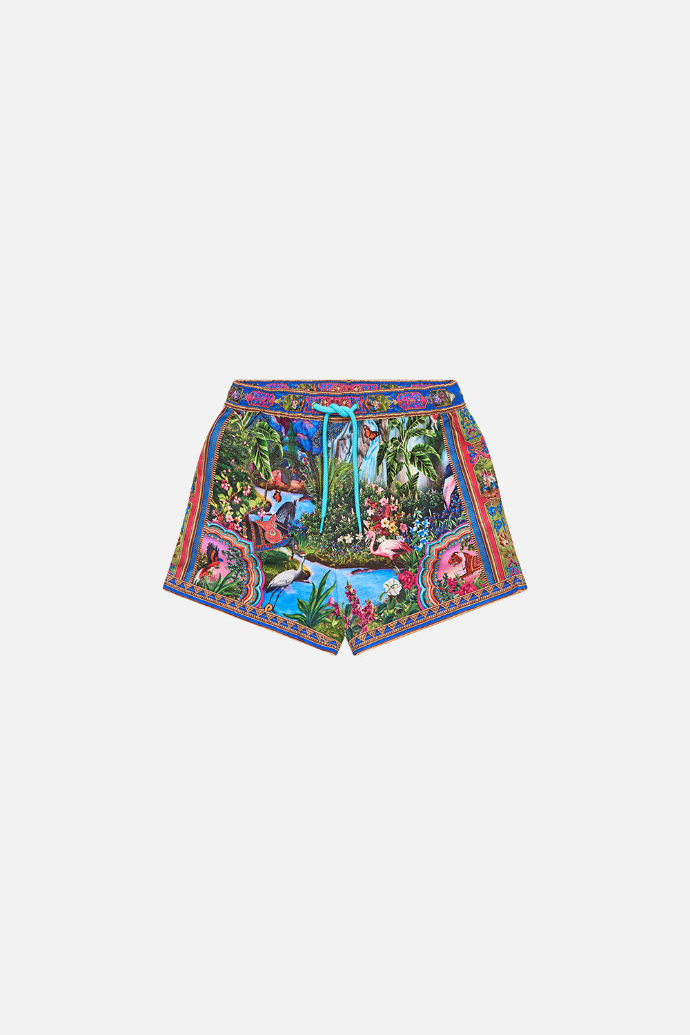 The CAMILLA BOYS MID LENGTH BOARDSHORT W ELASTIC WAIST TURKISH DELIGHT in our TURKISH DELIGHT print.