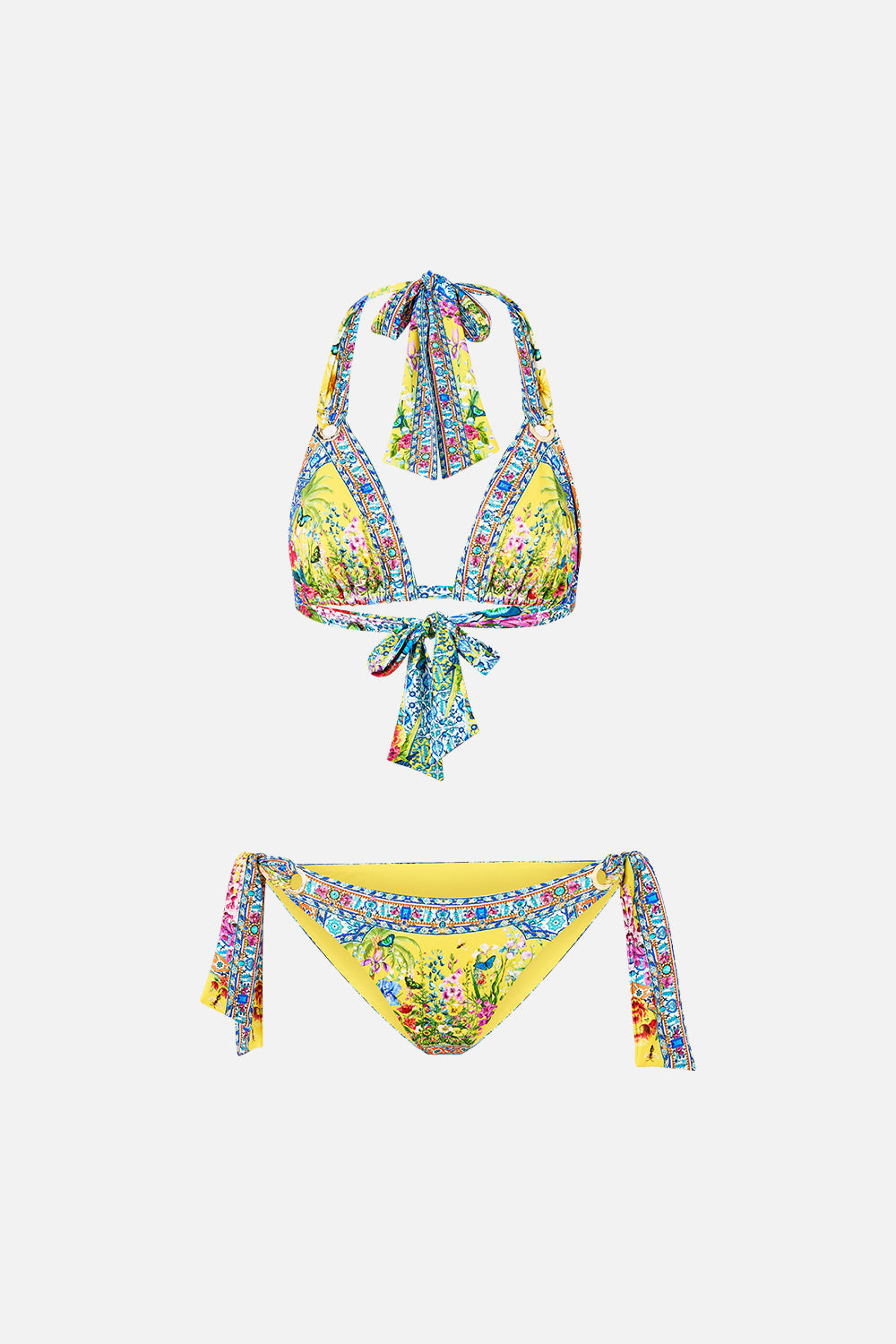 SOFT THICK TIE TRI BIKINI SET WITH EYELET TRIMS SULTANAHMET SUMMER