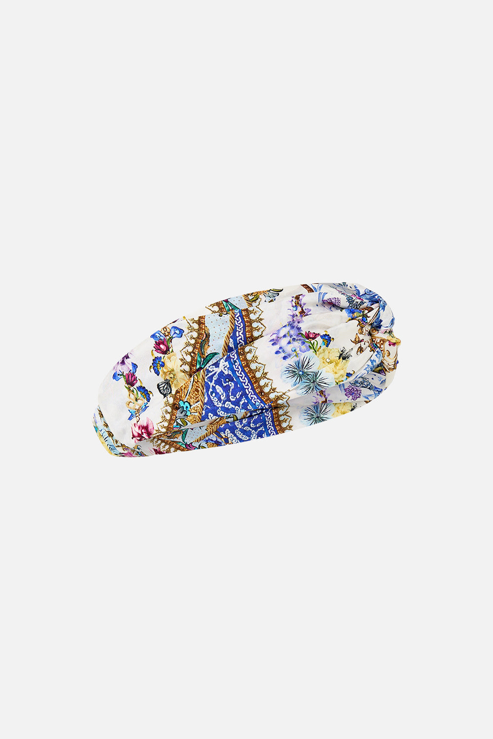 The CAMILLA WOVEN TWIST HEADBAND ALL ABOUT THAT LACE in our  print.