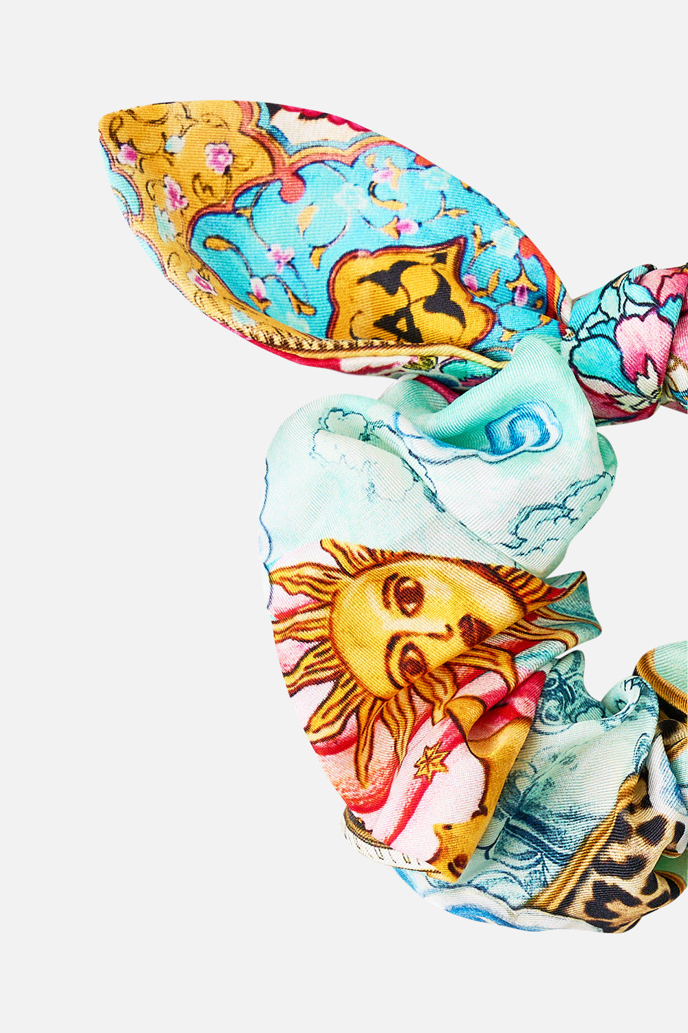 The CAMILLA SCRUNCHIE WITH TIE MINIATURE MOMENTS in our  print.