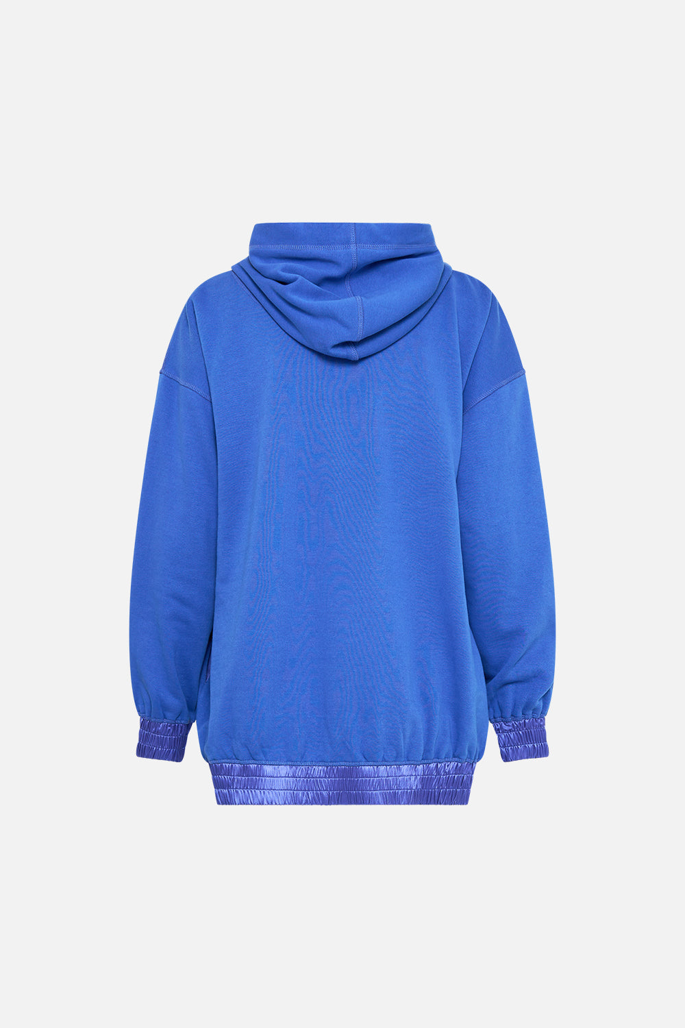 The CAMILLA SILK BAND OVERSIZED HOODIE WITH POCKETS- BLUE DEFY GRAVITY in our  print.