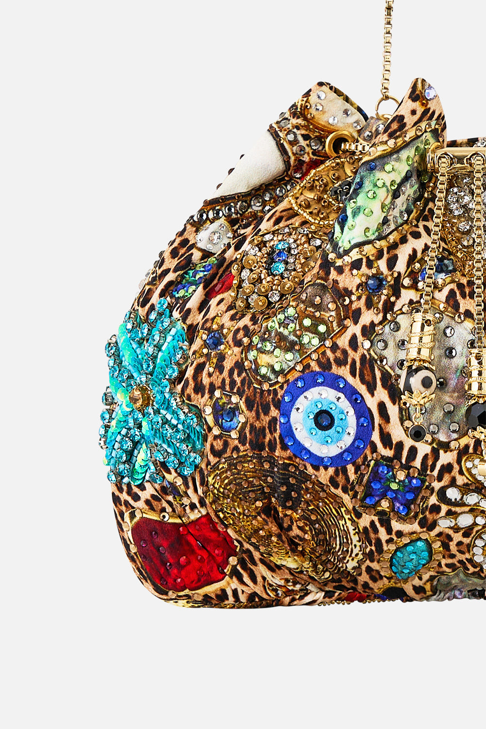 DRAWSTRING POUCH BAG WITH CHAIN STRAP NAZAR NIRVANA