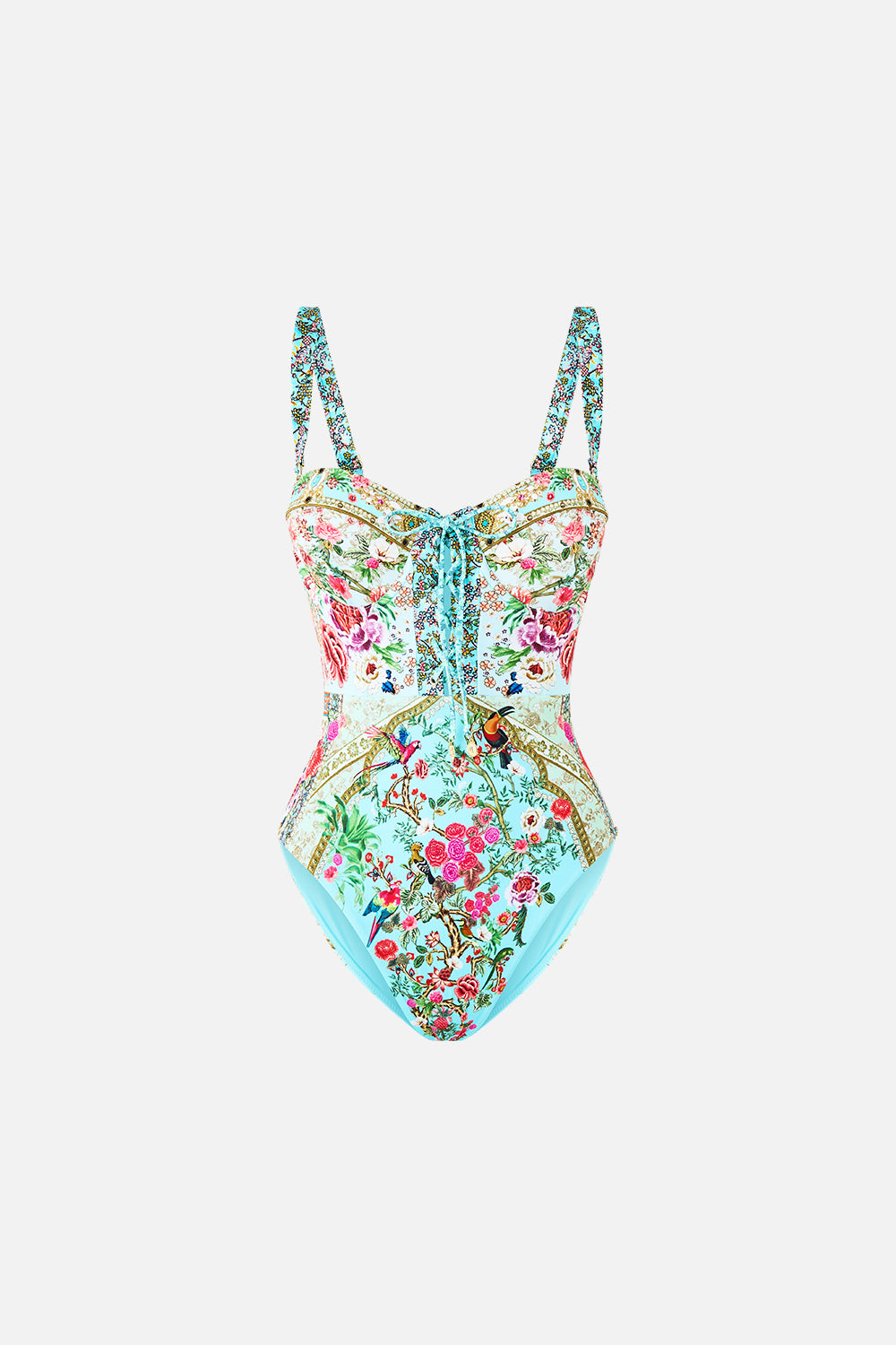 LACE UP UNDERWIRE MOULDED CUP ONE PIECE SULTANS AND QUEENS