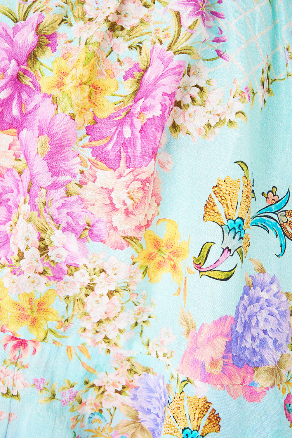 The CAMILLA BUTTON FRONT FRILL DRESS BAZAAR BLOOMS in our  print.