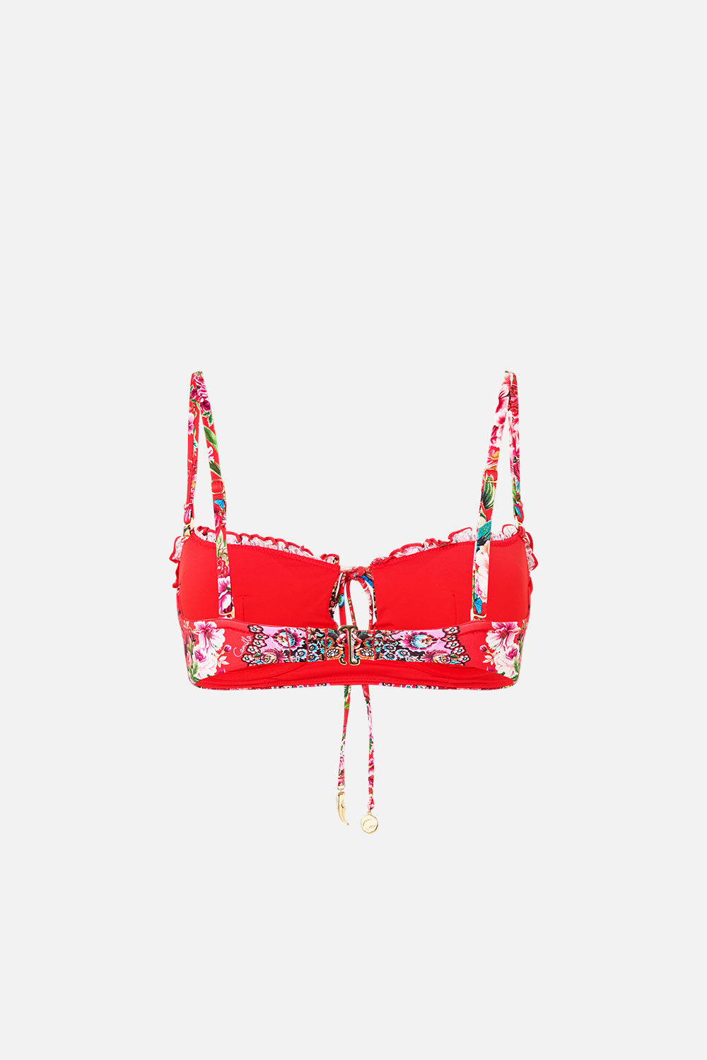 RUCHED CUP UNDERWIRE BIKINI TOP WITH FRONT TIE HEIRLOOM EMPIRE