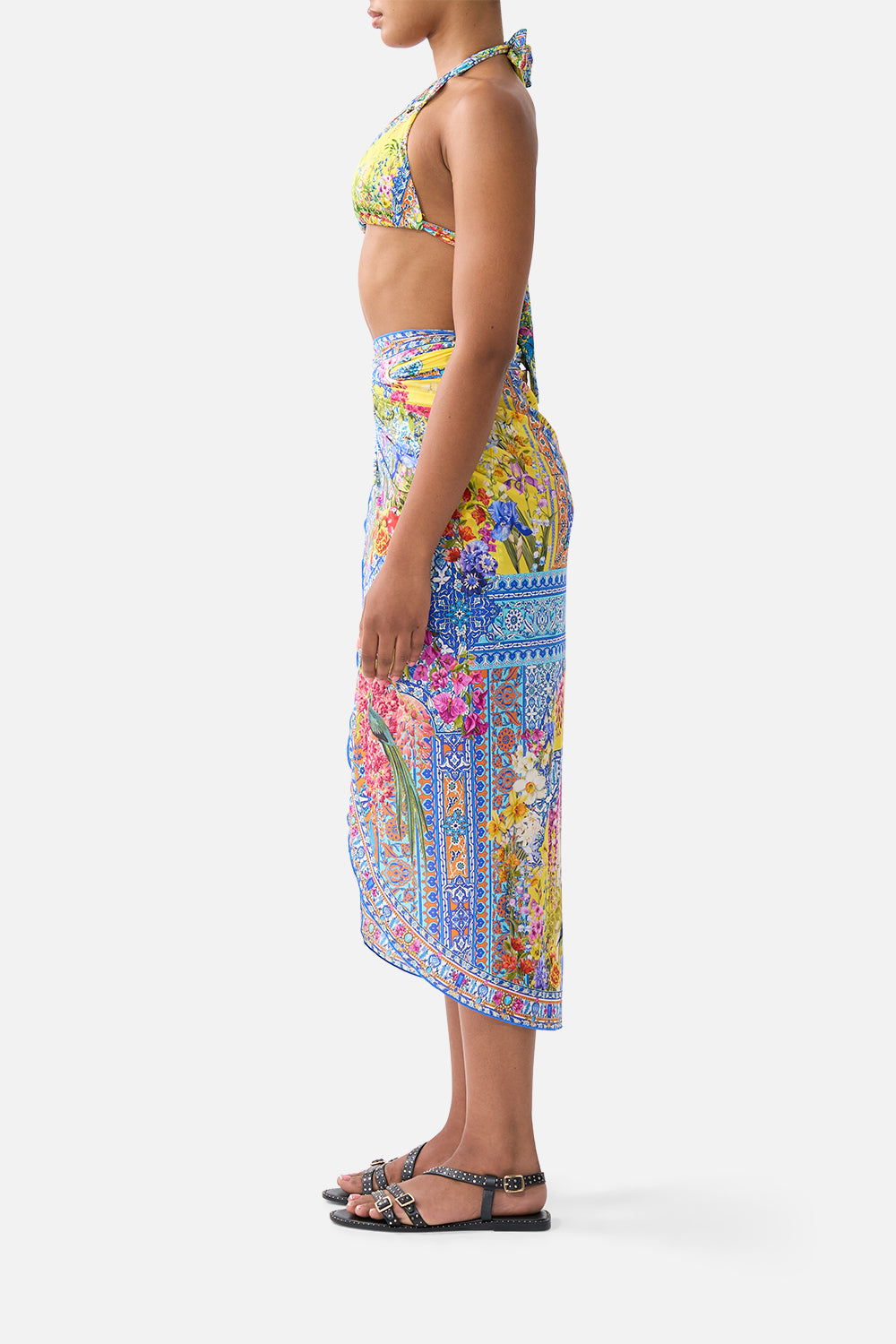 The CAMILLA EYELET WRAP MAXI SARONG WITH TIE WAIST SULTANAHMET SUMMER in our  print.