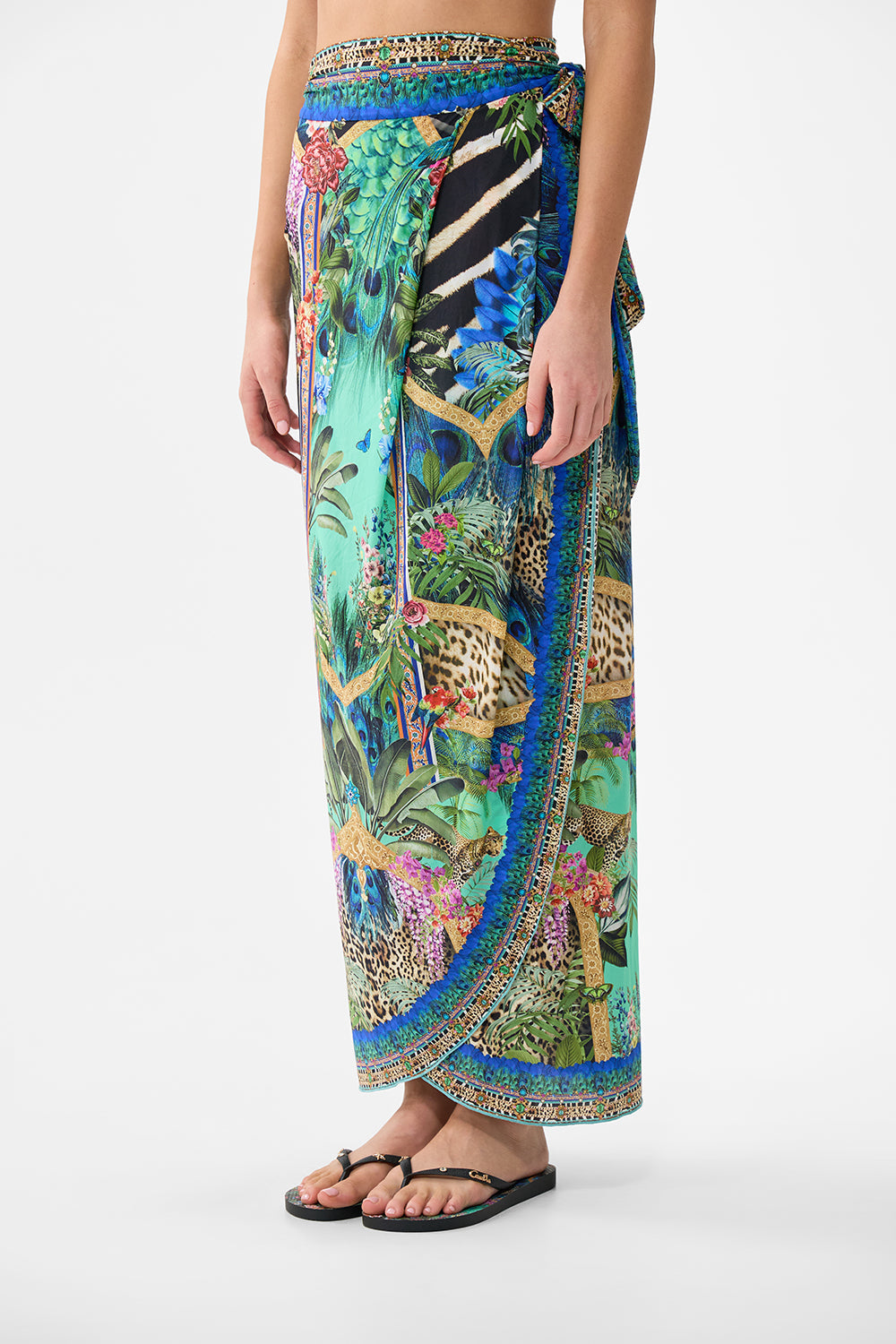 DRAPED WRAP MAXI SARONG WITH TIE WAIST ANIMAL ALCHEMY