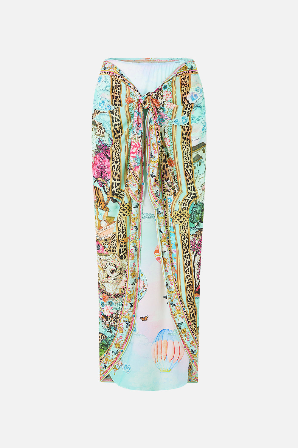 LAYERED MAXI SARONG WITH TIE FRONT MINIATURE MOMENTS