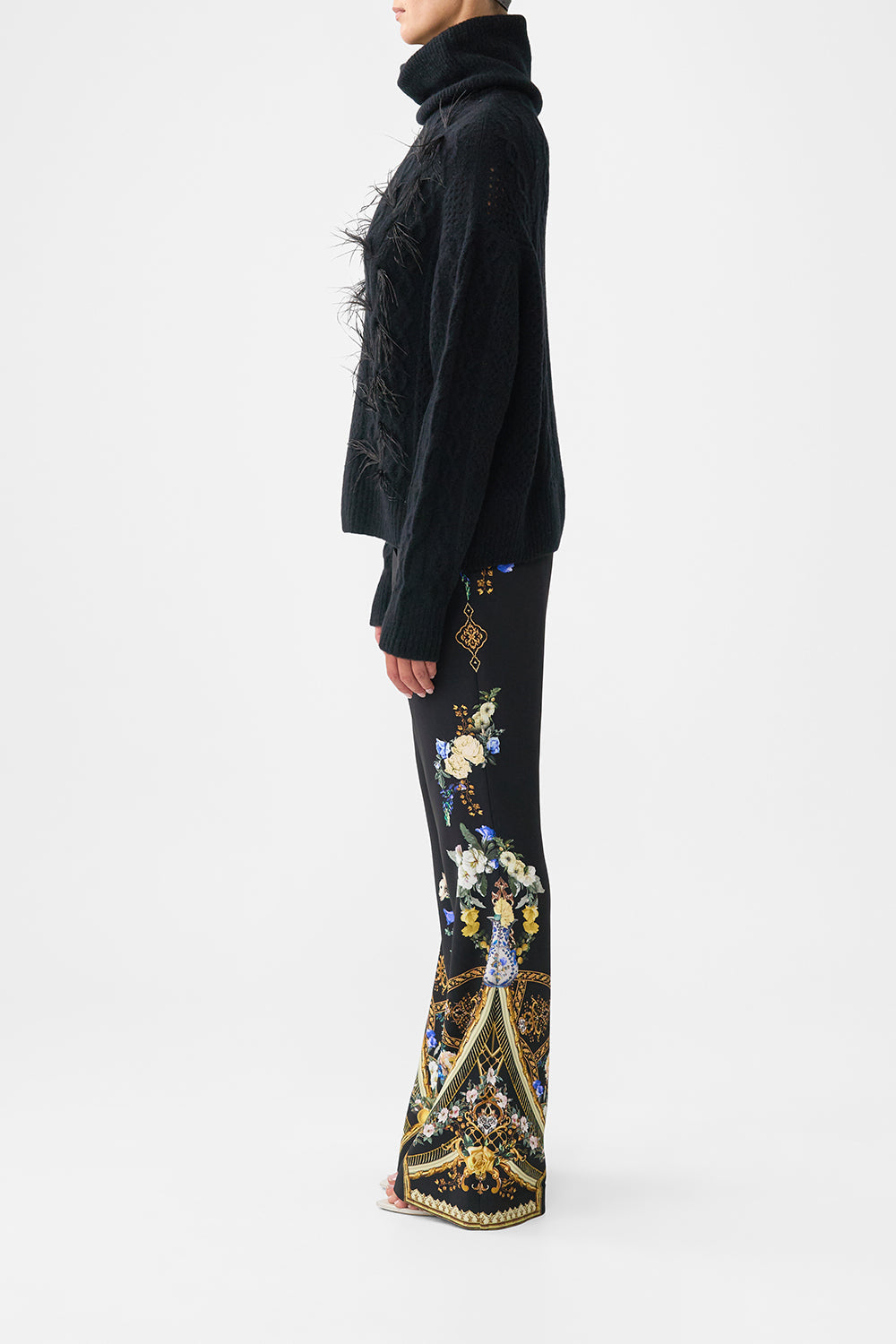 ROLL NECK JUMPER- BLACK OTTOMAN ELEGANCE