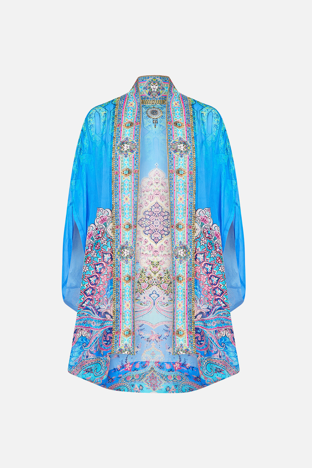 The CAMILLA OPEN FRONT CARDI CAPE FOOTSTEPS IN FOLKLORE in our  print.