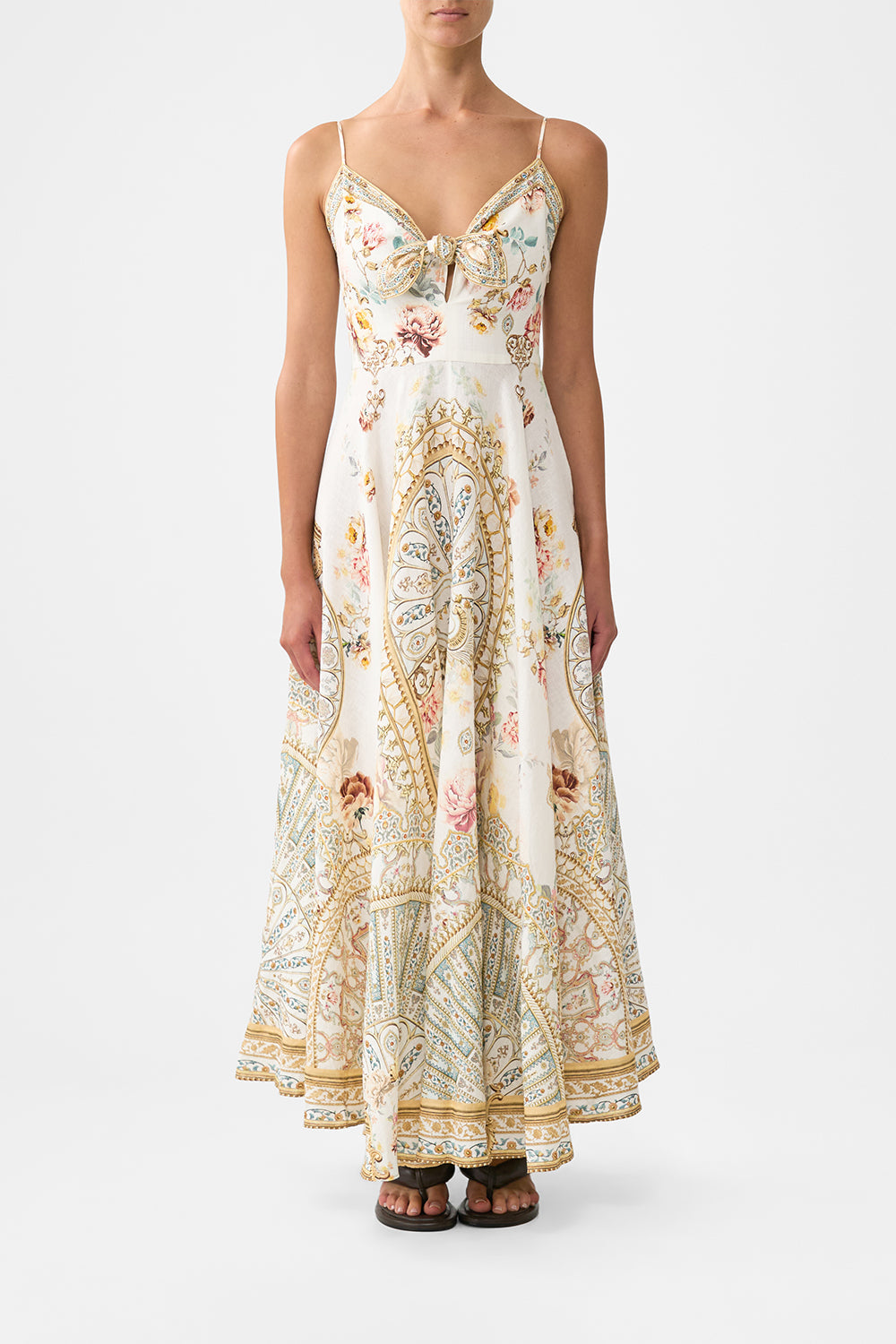 LONG DRESS WITH TIE FRONT OTTOMAN DYNASTY