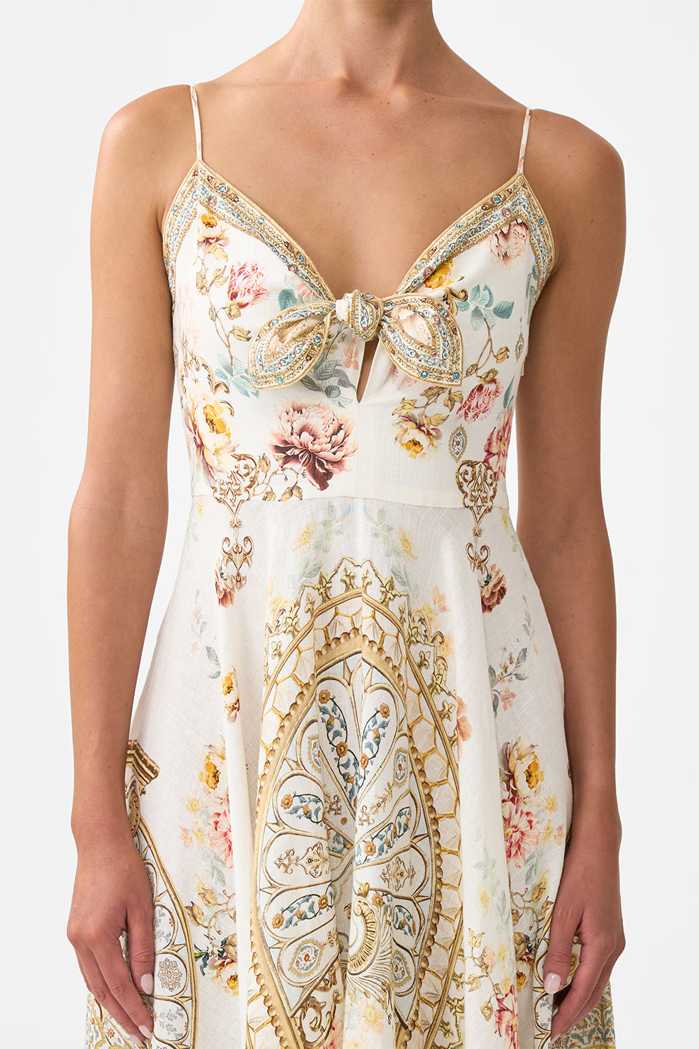 LONG DRESS WITH TIE FRONT OTTOMAN DYNASTY