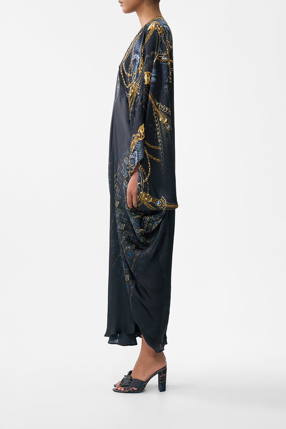 The CAMILLA t shape long kaftan from our print song of the solstice