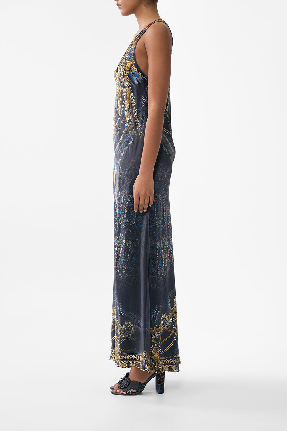 The CAMILLA bias cut tank dress from our print song of the solstice