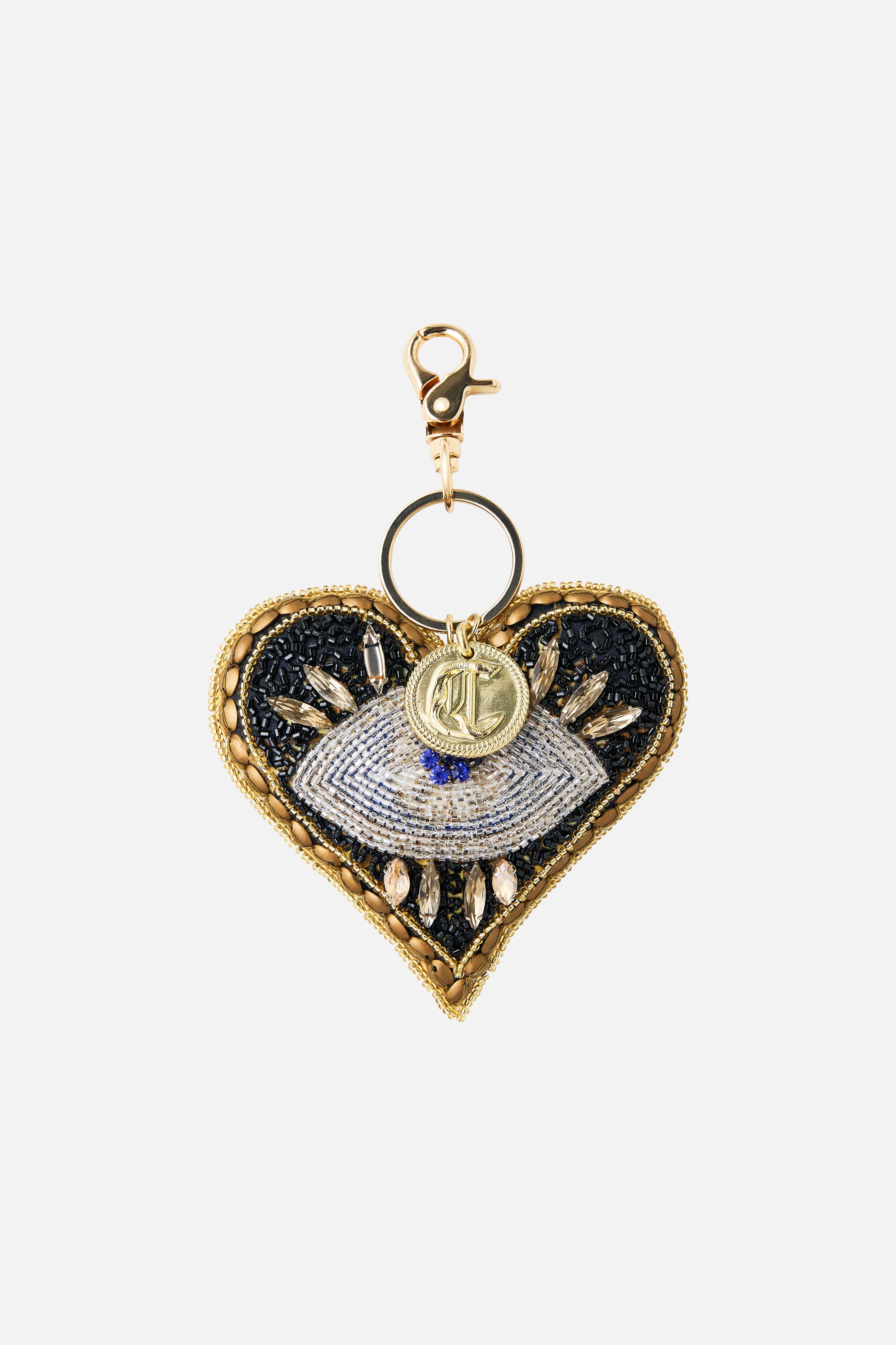 HEART EYEKEYRING SOLID BLACK