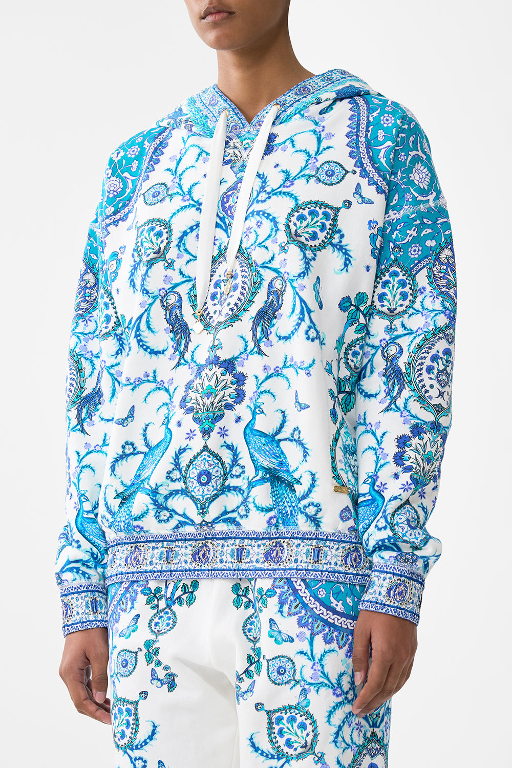 CONTRAST BAND HOODIE WITH SIDE POCKETS ISNIK LULLABY