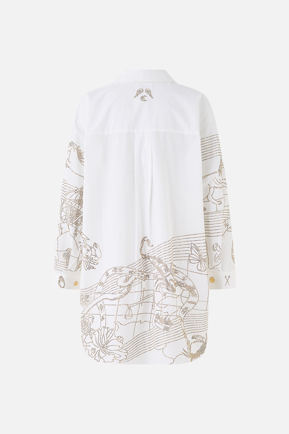 The CAMILLA SHIRT TUNIC WITH SIDE BUTTONS HOUSE OF HOROSCOPES in our  print.